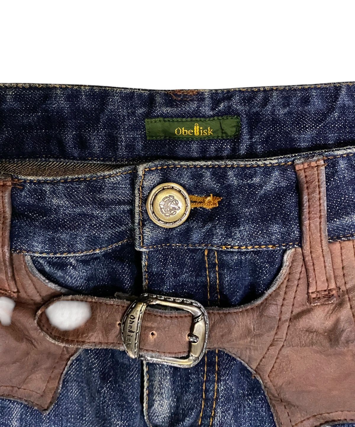 Obelisk Very Rare Vintage Brand Obelisk Flared Ripped Jeans 1990s Size US 30 / EU 46 - 10 Thumbnail