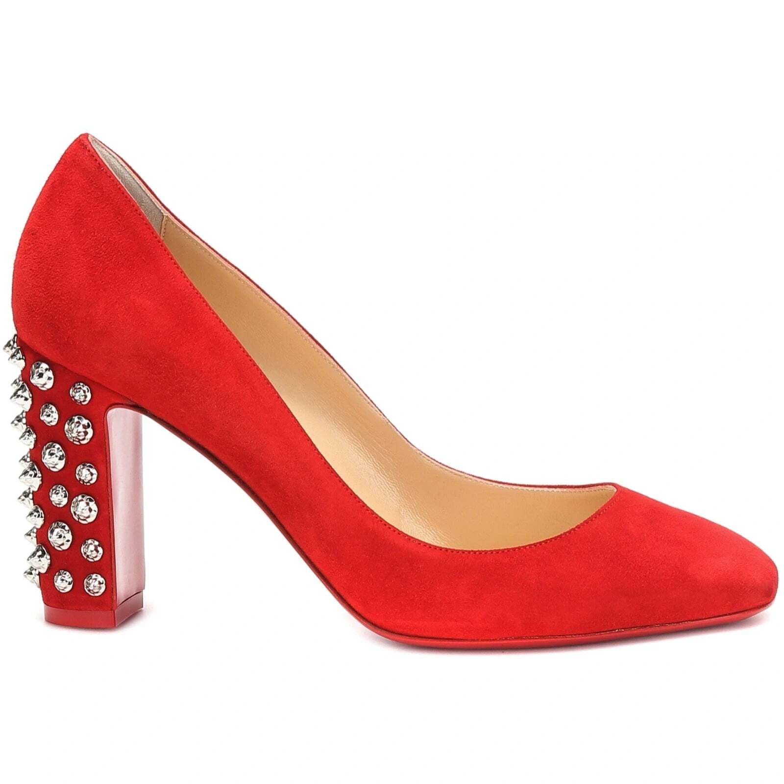Christian Louboutin Christian Louboutin Donna Stud Spikes 85 Loubi Red Silver Size US 8.5 / IT 38.5 - 2 Thumbnail
