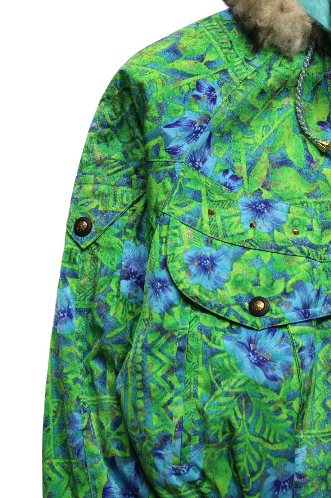 Yamaha 1990S YAMAHA FUR HOOD FLORAL JACKET Size US L / EU 52-54 / 3 - 3 Thumbnail