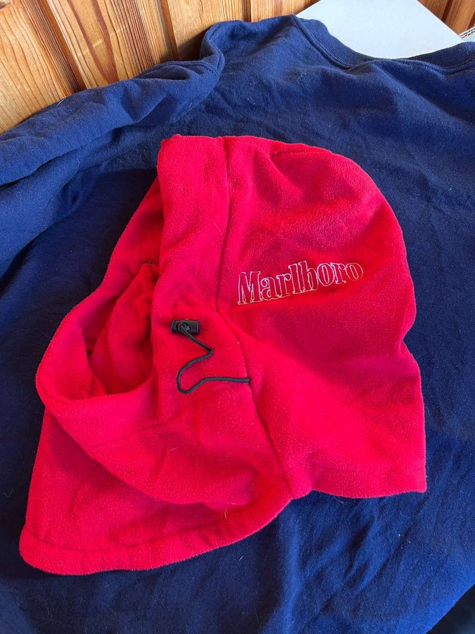Marlboro 90s Marlboro Balaclava Racing style ski hat y2k red outdoor Size ONE SIZE - 3 Thumbnail