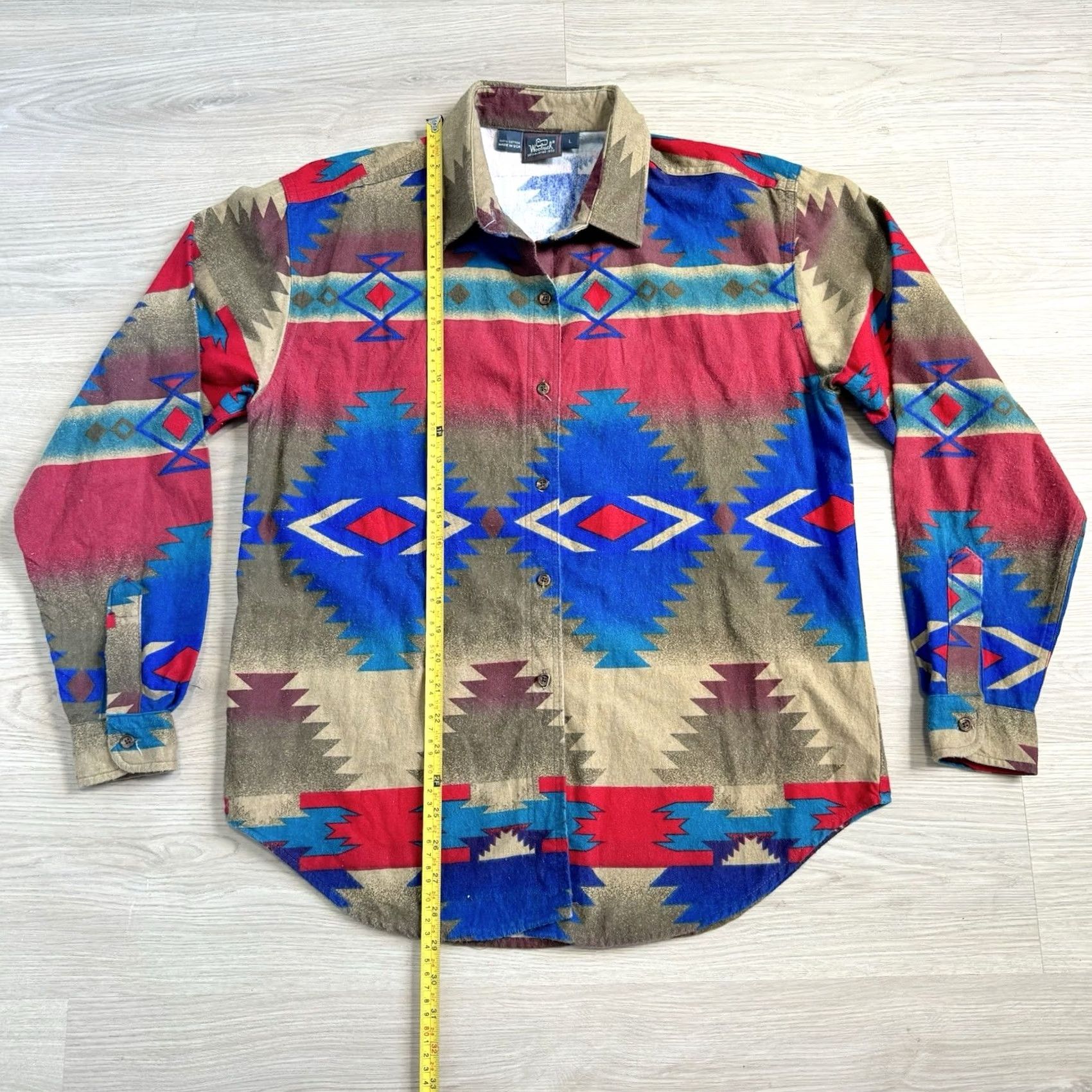 Vintage VINTAGE Woolrich Shirt L Aztec 90s Navajo Made In USA Button Size Size US L / EU 52-54 / 3 - 6 Thumbnail