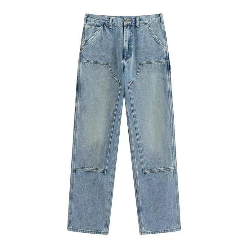 Japanese Brand × Jean Street Heavy Wash Double Knee Logger Work Jeans Size US 34 / EU 50 - 6 Thumbnail