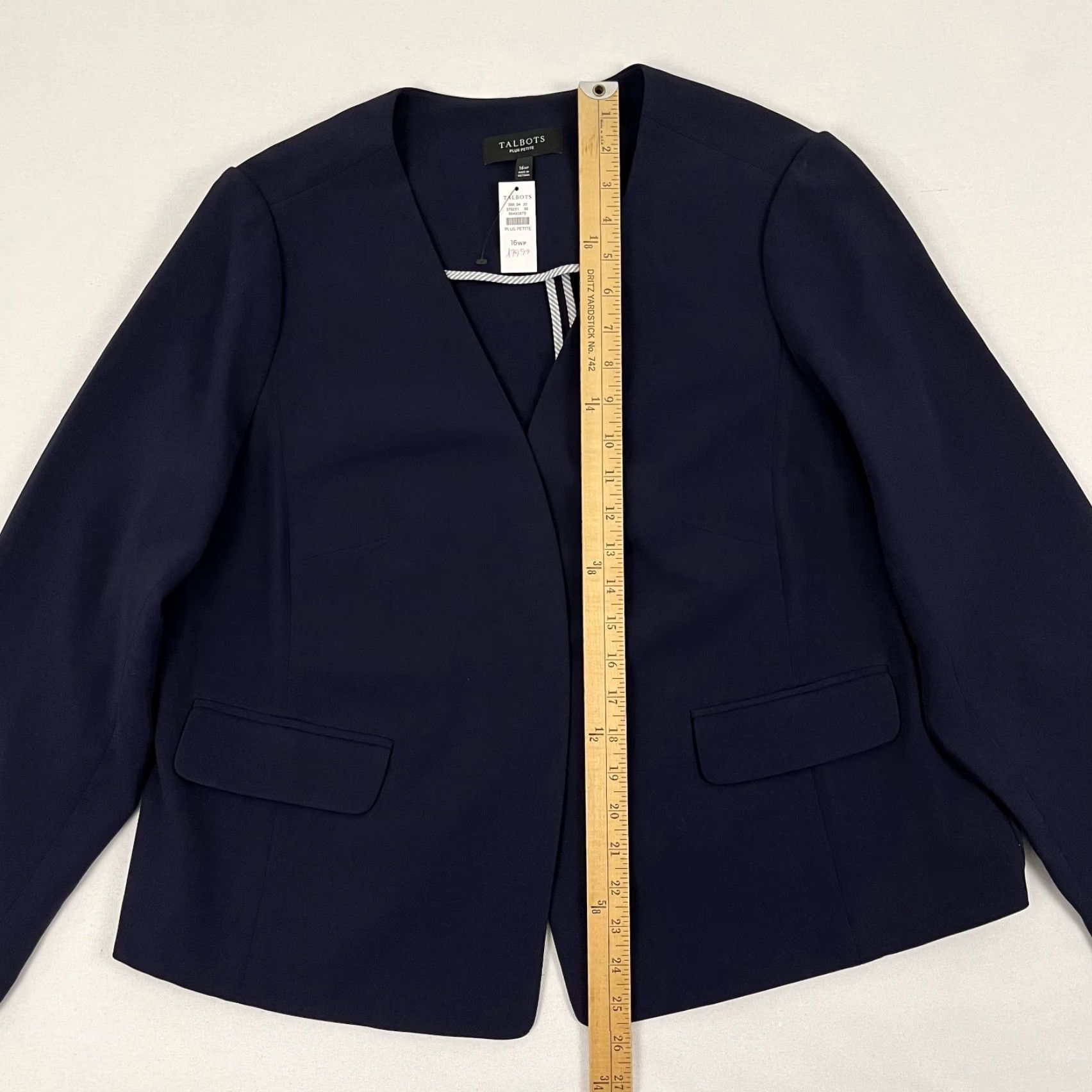 Talbots Talbots Blazer Jacket Womens Sz 16 WP Plus Petite Navy Blue Open Office Work NEW Size XXL / US 16-18 / IT 52-54 - 4 Thumbnail