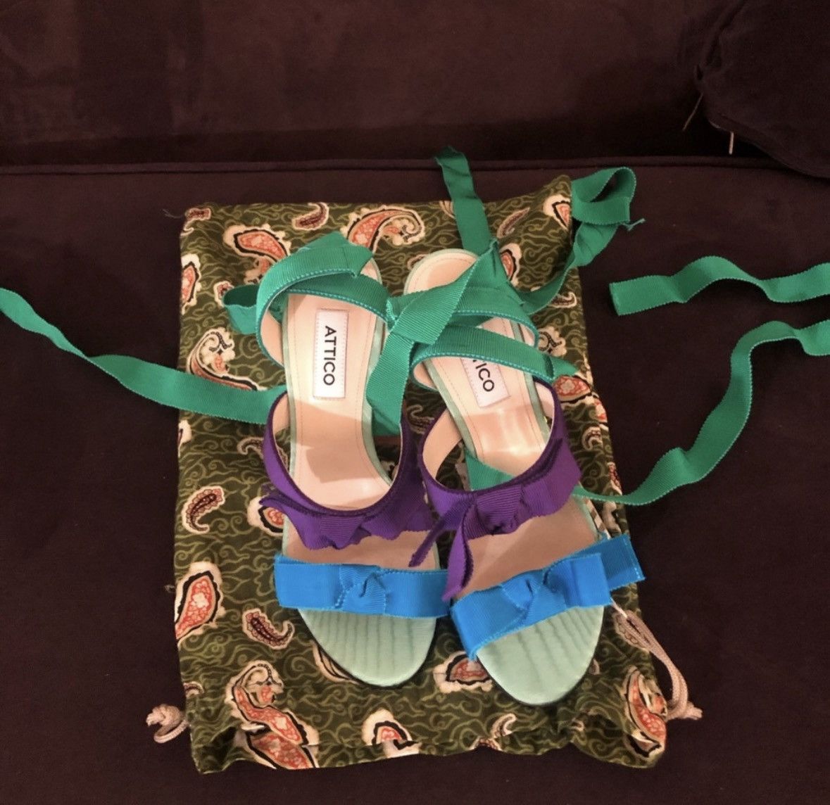 The Attico The attico Multicolored Ribbon Leather Strap Design Sandals Size US 5 / IT 35 - 5 Thumbnail