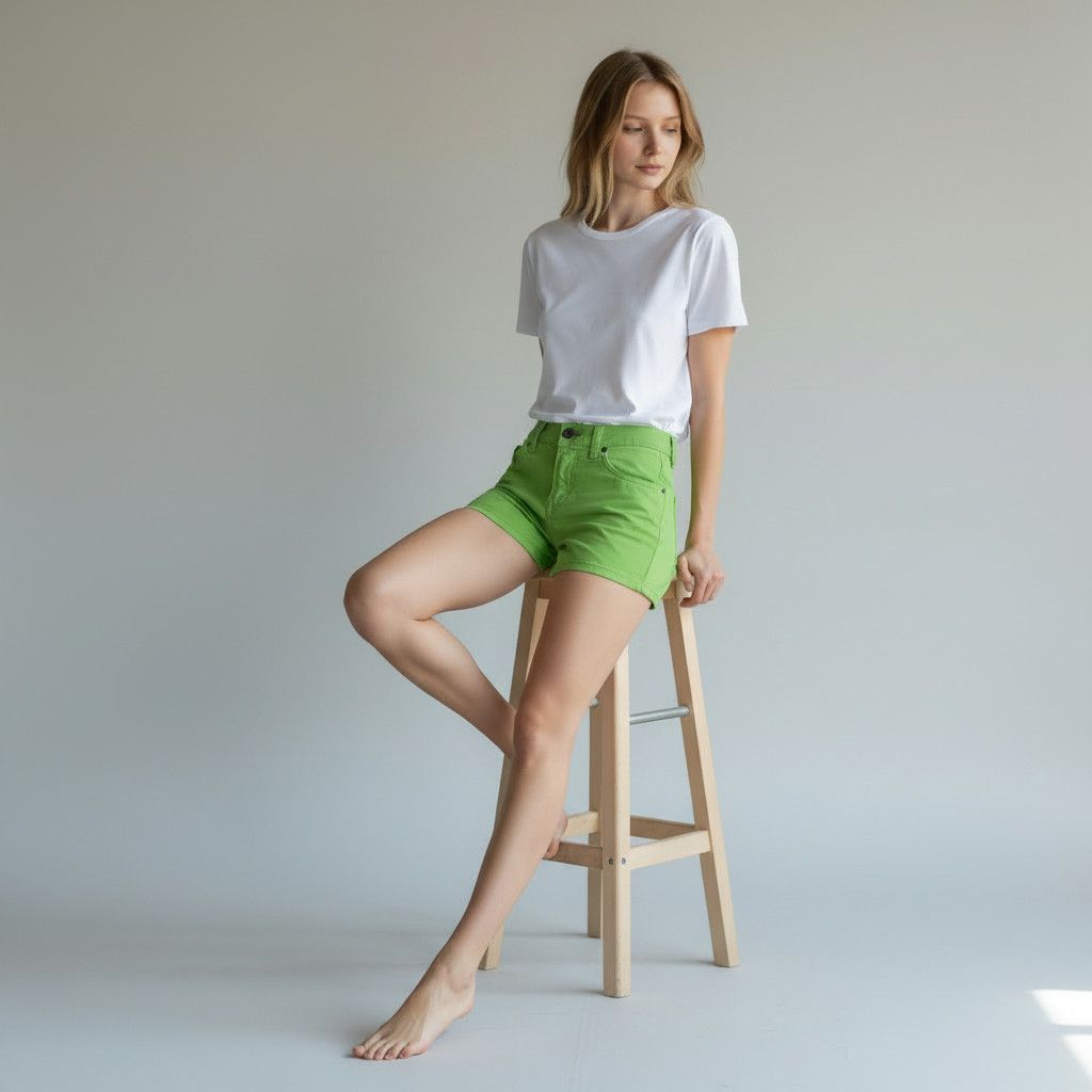 Dolce & Gabbana Archive Lime Green Denim Shorts - Late 90s/Y2K Size 27" / US 4 / IT 40 - 1 Thumbnail
