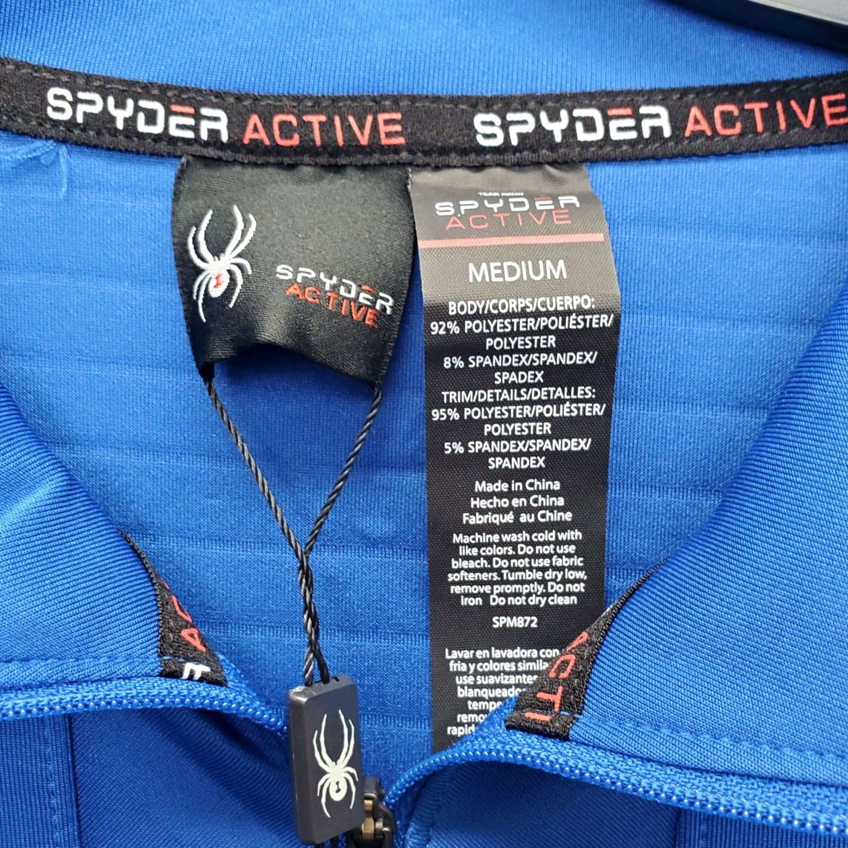 Spyder Spyder Men's Medium Blue Sweatshirt Long Sleeve Mock Neck 1/4 Zip SKB NWT Size US M / EU 48-50 / 2 - 5 Thumbnail