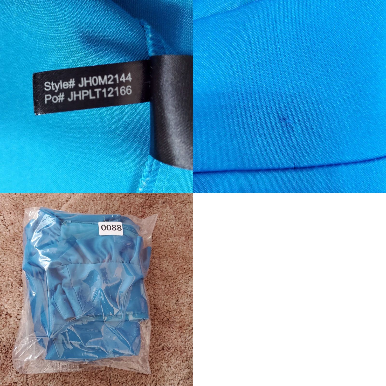 Vintage Jessica Howard Womens Dress 6 Blue Satin Knee Length Sleeveless Back Zip Ruffle Size M / US 6-8 / IT 42-44 - 9 Thumbnail