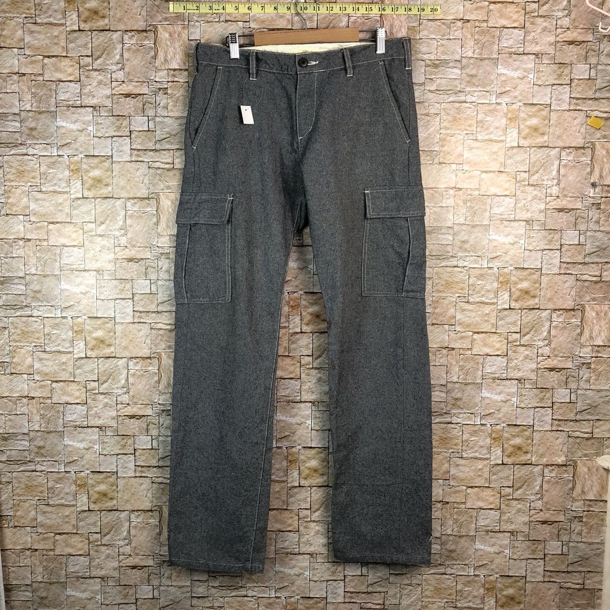 Japanese Brand Ikka Grey Cargo utility tactical Multipocket Pants #A840 Size US 31 - 1 Thumbnail