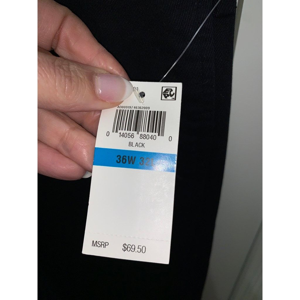Izod IZOD Men's Black Chino Pants 36x32 Straight Fit Flat Front Size US 36 / EU 52 - 3 Thumbnail