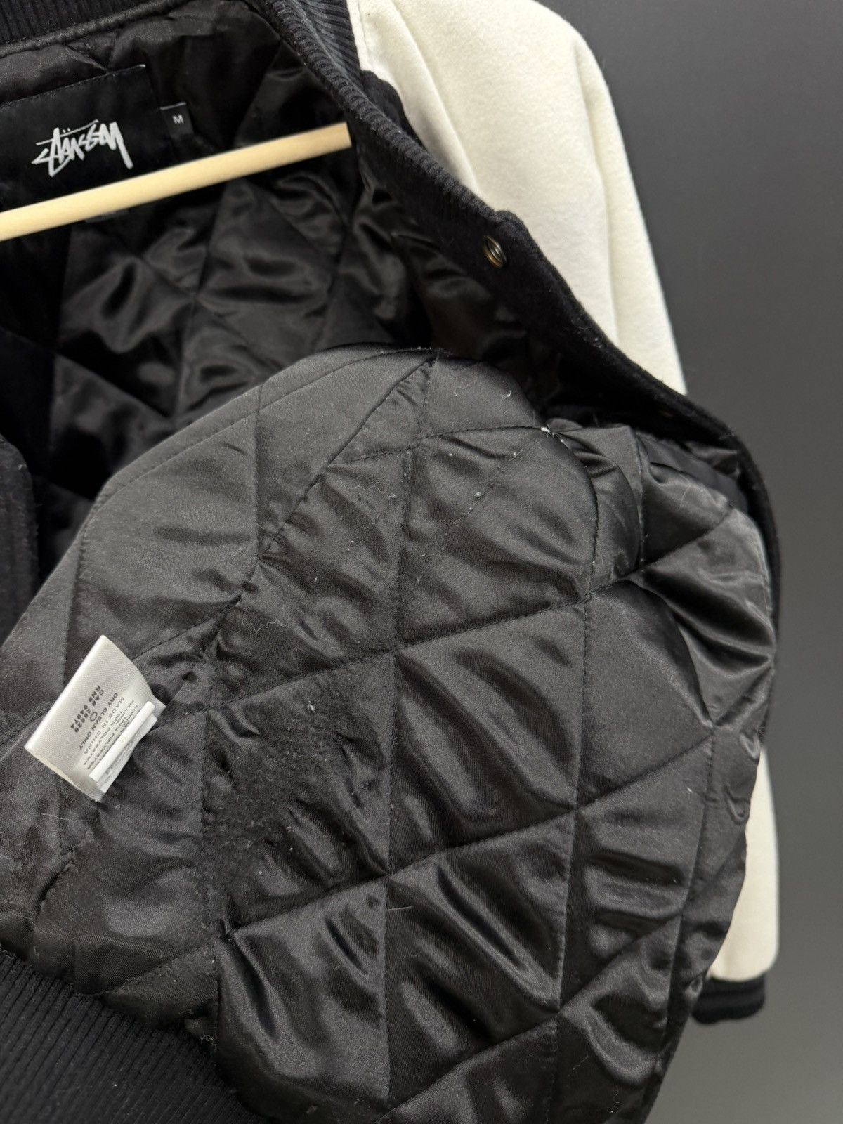 Stussy Stussy Varsity Wool Jacket Big Logo Black Size M Size US M / EU 48-50 / 2 - 12 Thumbnail