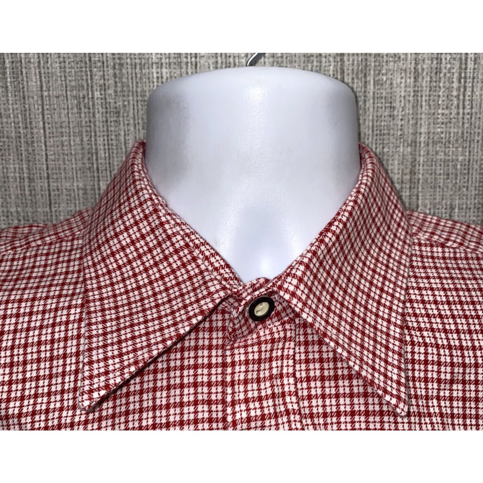 Vintage Hammerschmid Shirt Mens Red/White Checkered Long Sleeve Button Front Sz 40/M Size US L / EU 52-54 / 3 - 3 Thumbnail