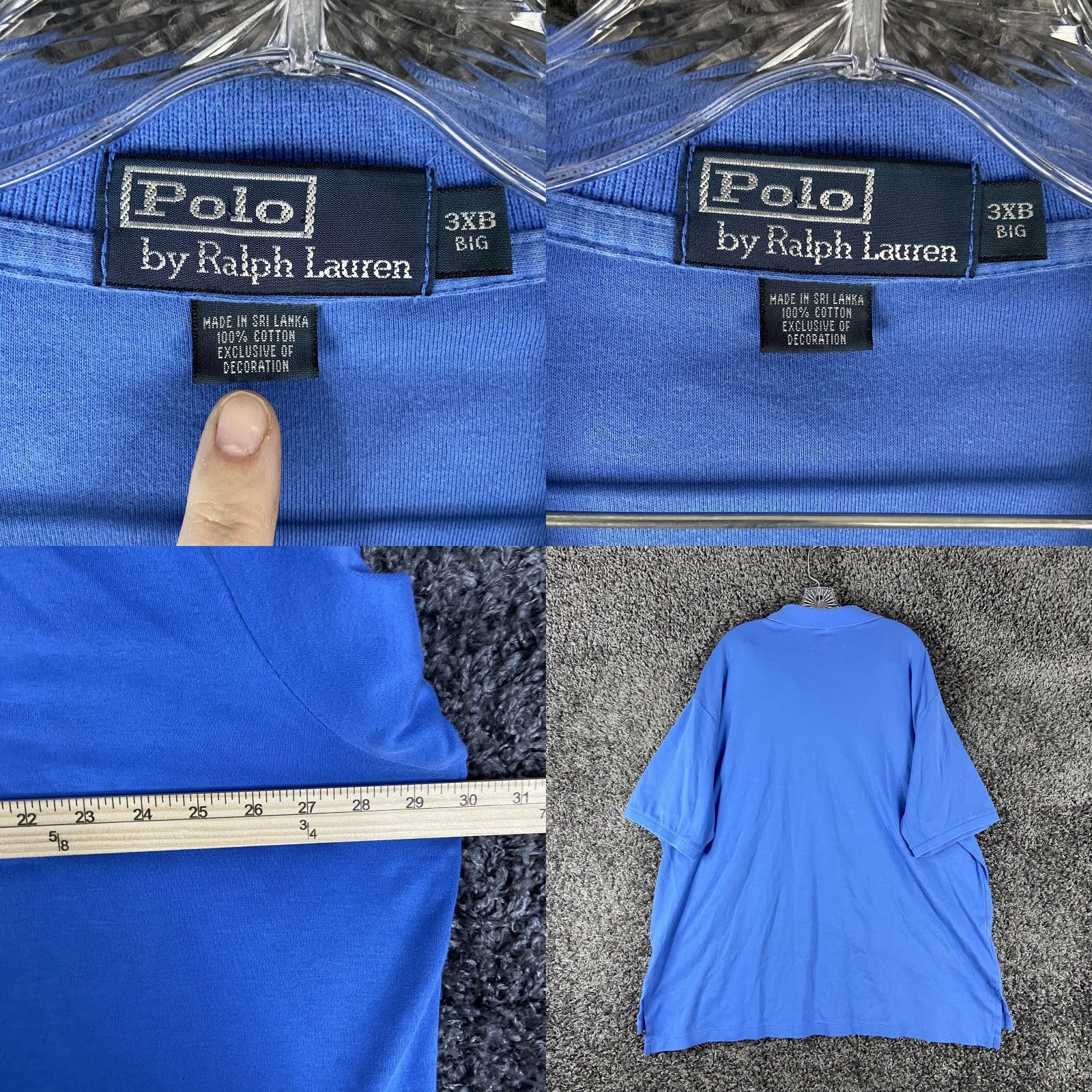 Polo Ralph Lauren Polo Ralph Lauren Polo Blue Polo Shirt 3XB Men's Short Sleeve Blue Big & Tall Size US XXL / EU 58 / 5 - 8 Thumbnail