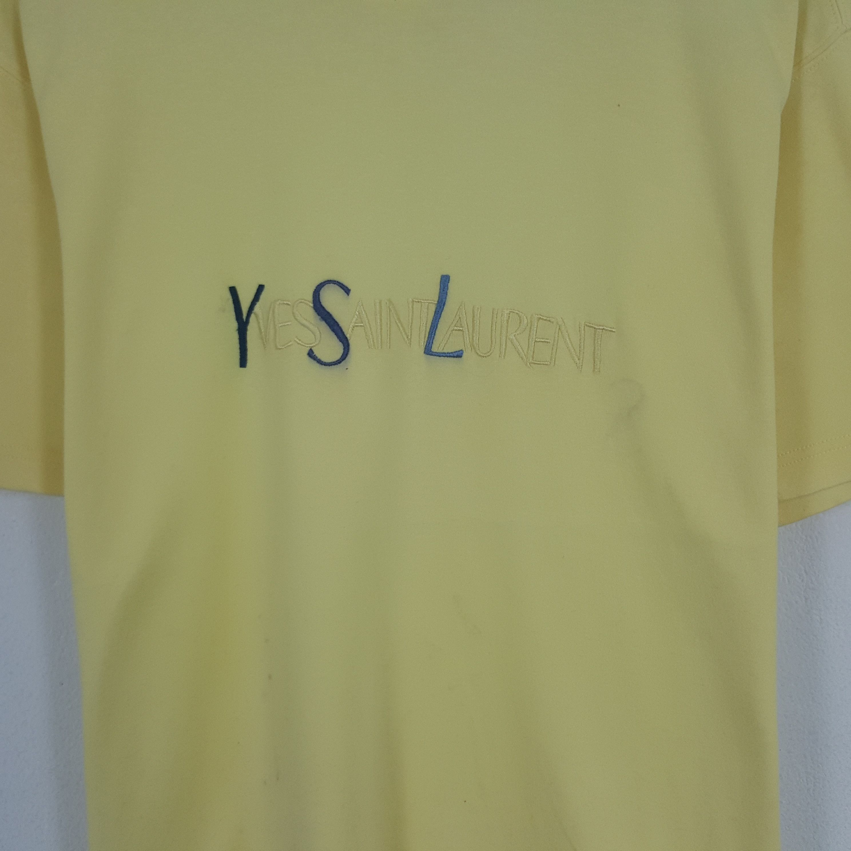 Vintage × Yves Saint Laurent Vintage Yves Saint Laurent Spell Out Tshirt Size US M / EU 48-50 / 2 - 2 Thumbnail