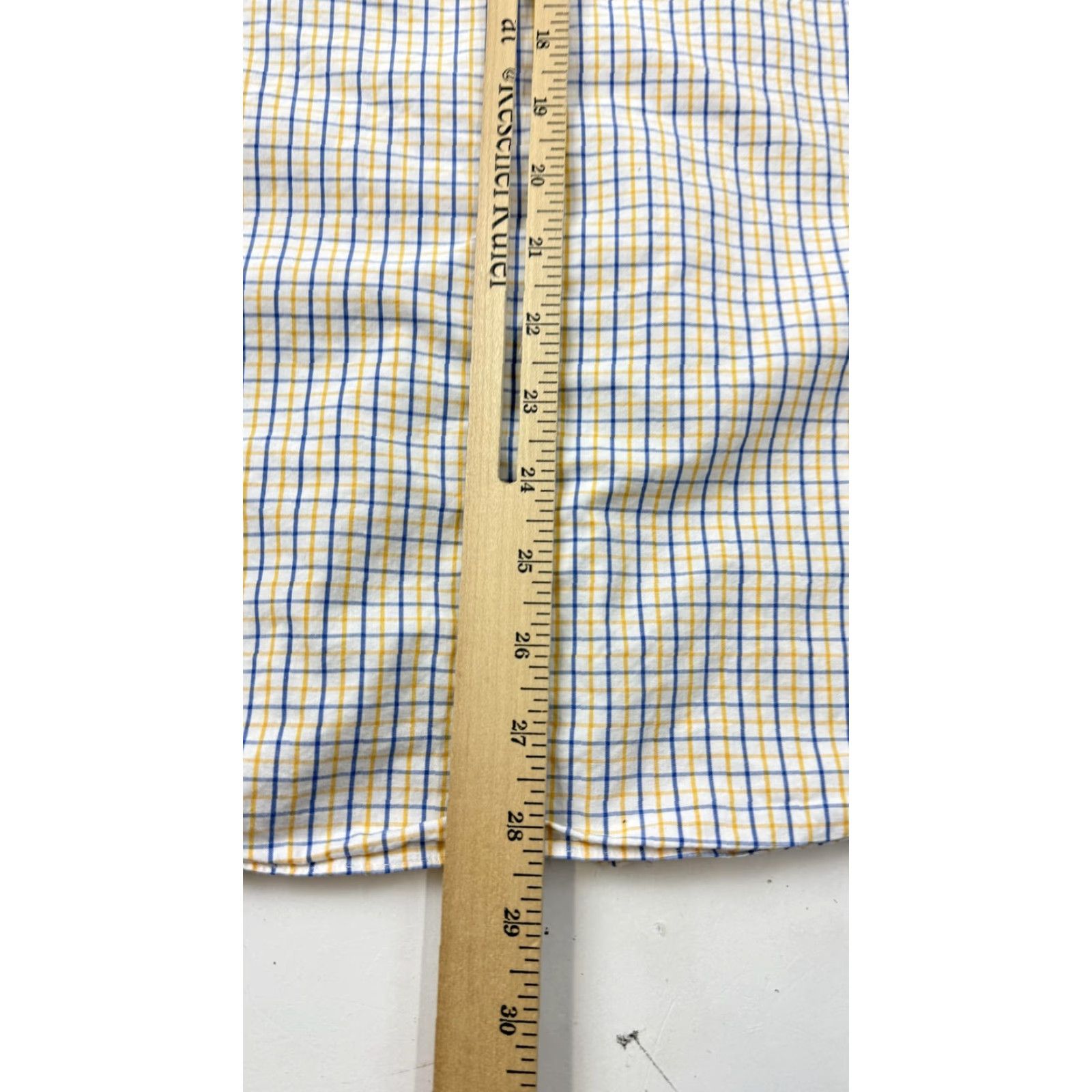 J.Crew J.Crew Shirt Mens Large Yellow Blue Plaid Tailored Fit Washed Casual Cotton Shirt Size US L / EU 52-54 / 3 - 7 Thumbnail