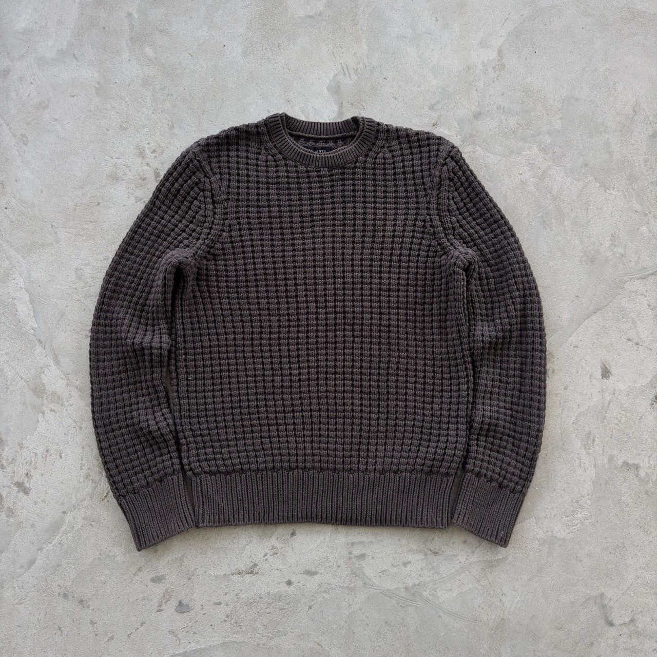 Allsaints AllSaints Waffle Knit Sweater Dark Brown Crewneck Size M Size US M / EU 48-50 / 2 - 1 Thumbnail