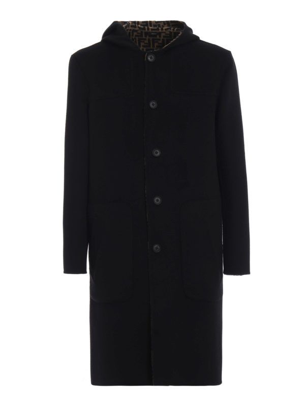 Fendi o1s1wg110226 Duffel Coat in Black Size US M / EU 48-50 / 2 - 1 Thumbnail