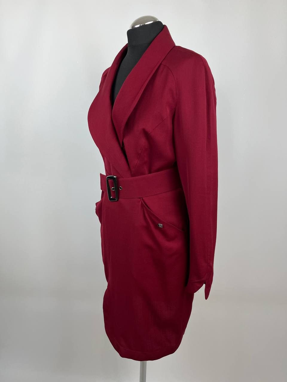 Thierry Mugler Archive Thierry Mugler Paris Burgundy Wool Blazer Dress Size M / US 6-8 / IT 42-44 - 2 Thumbnail