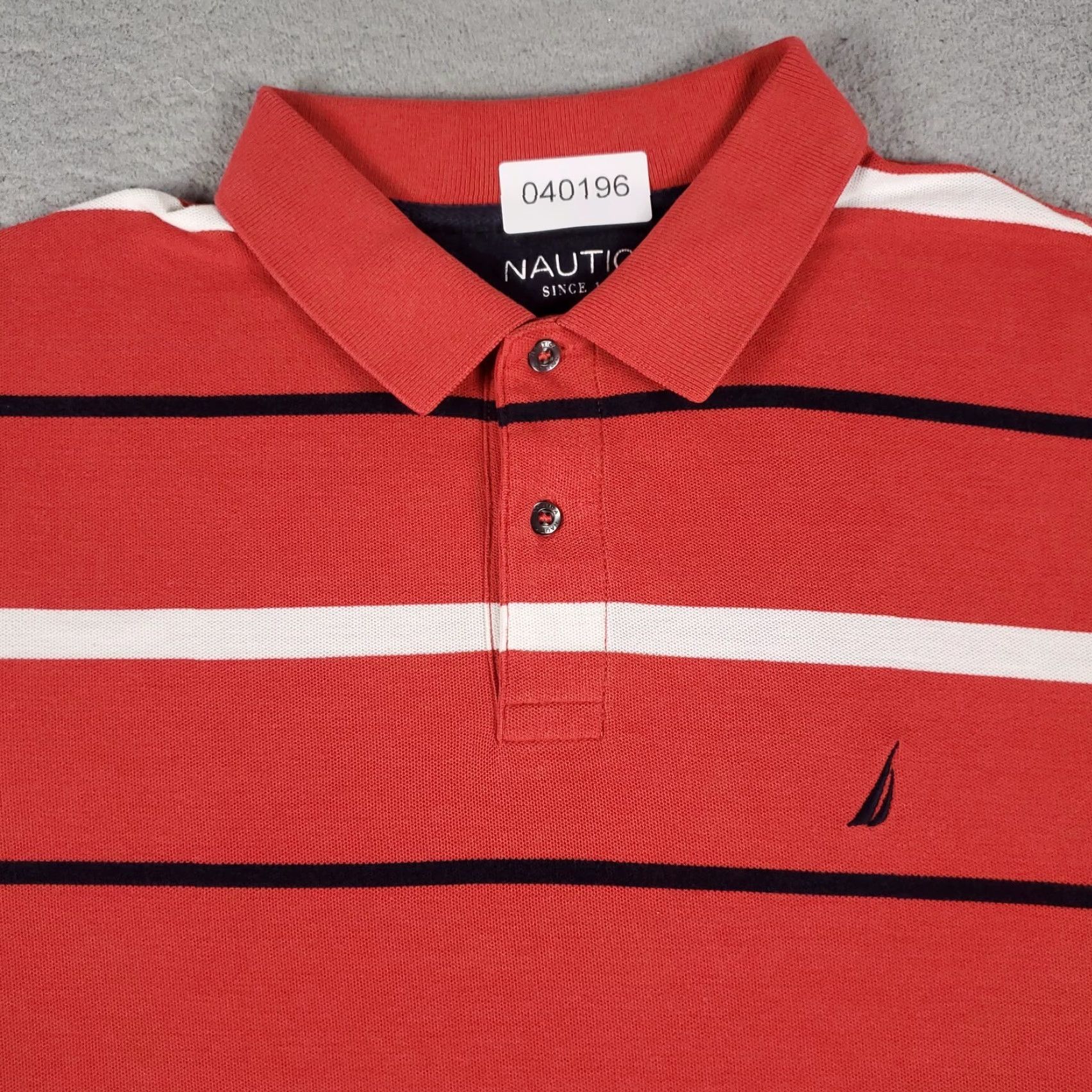 Nautica VINTAGE Nautica Polo Shirt Mens XL Red Striped Casual Short Sleeve Adult Polo Logo Classic Preppy Mens XL Red Knit Shirt Size US XL / EU 56 / 4 - 2 Thumbnail