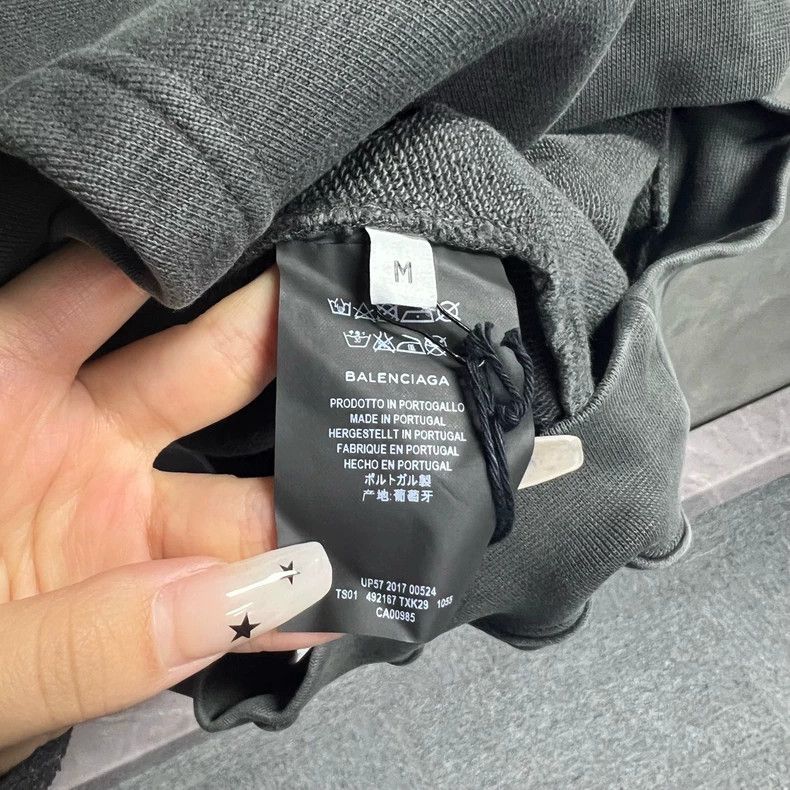 Balenciaga Balenciaga Grey printed logo hooded sweatshirt at back Size US XS / EU 42 / 0 - 4 Thumbnail
