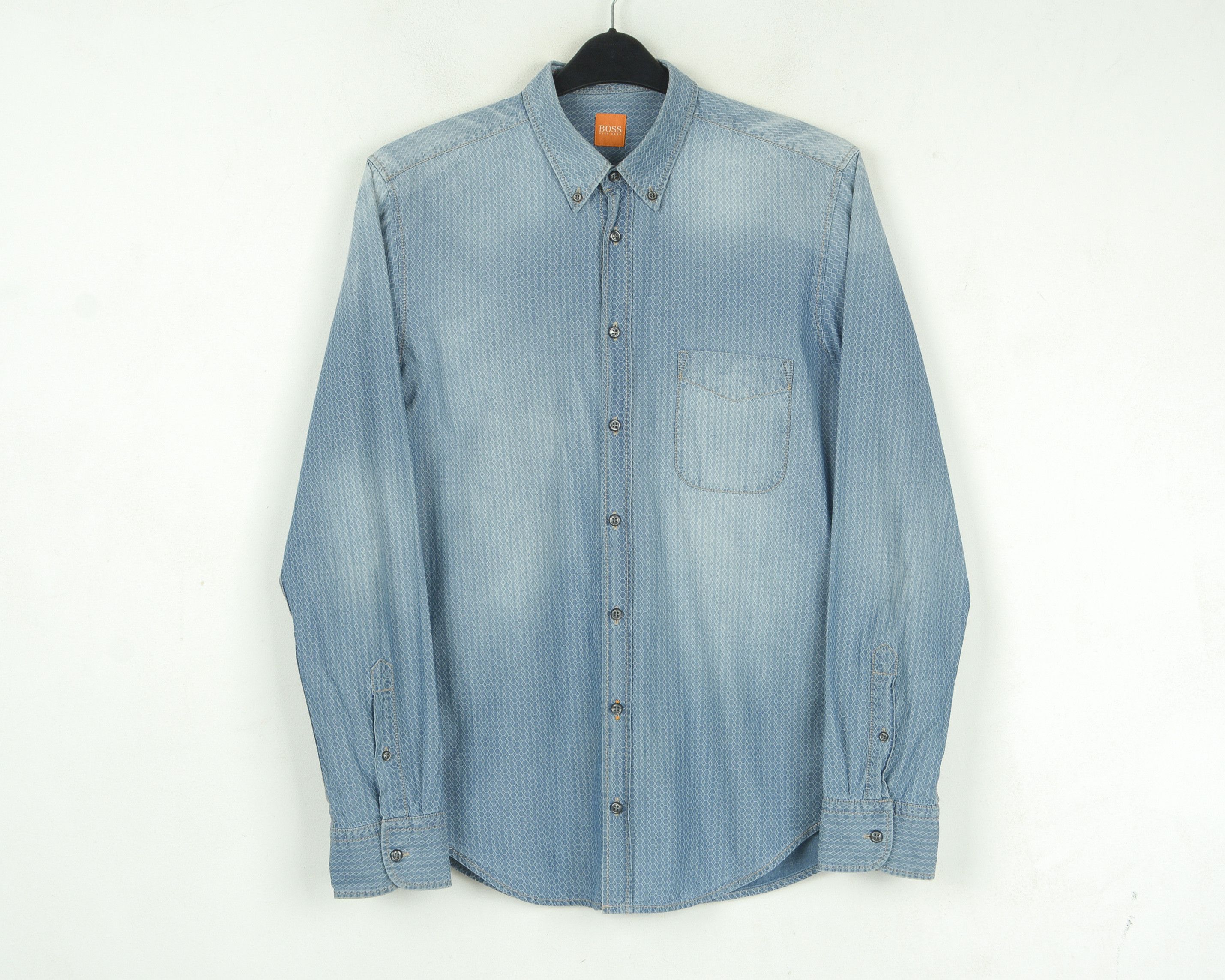 Hugo × Hugo Boss Orange Label Shirt Casual Formal Long Sleeved Top Honeycomb Size US M / EU 48-50 / 2 - 1 Thumbnail