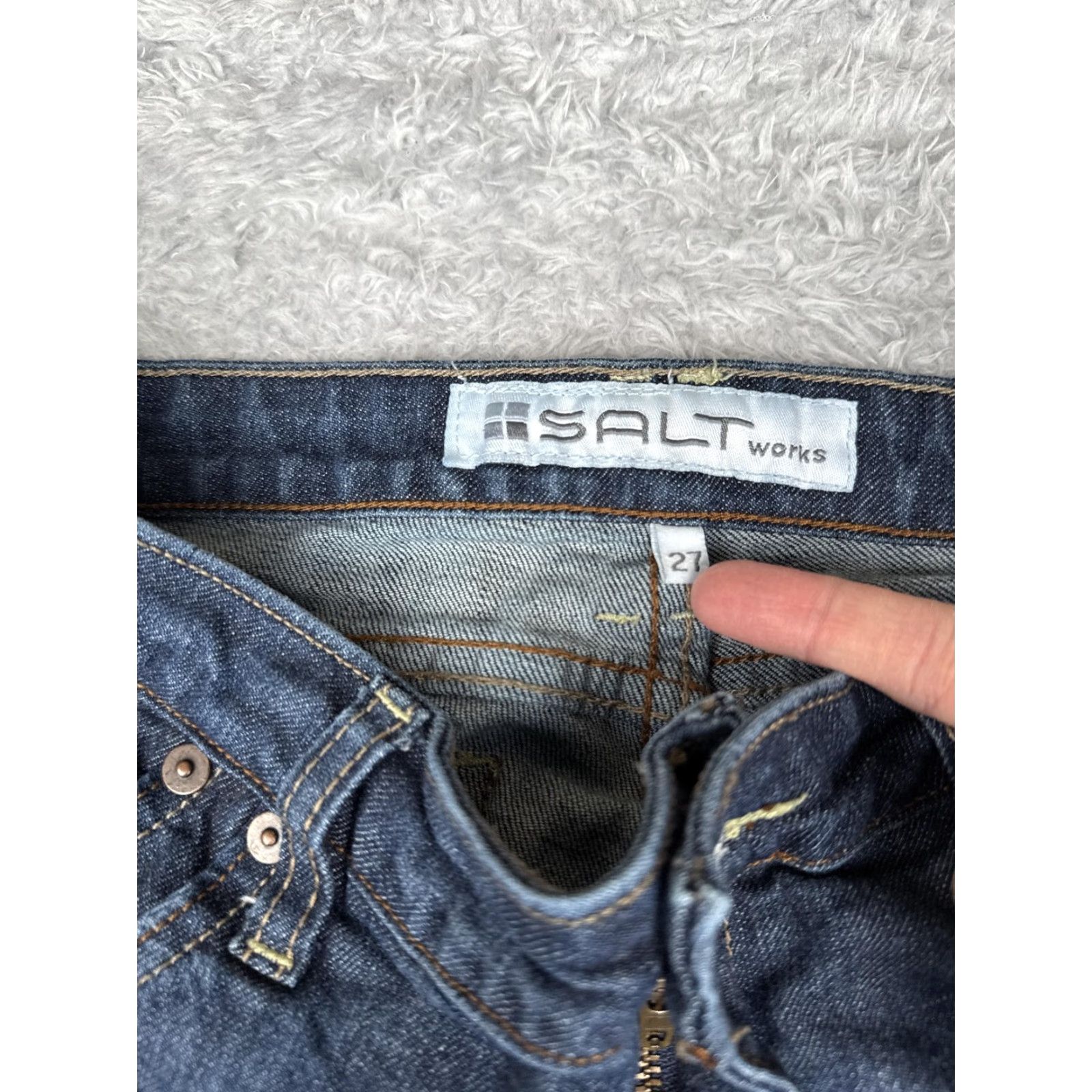 Vintage Salt Works Broadway Jeans 27x32 Blue Denim Bootcut Low Rise Stretch Casual 90s Bohemian Women Size 27" / US 4 / IT 40 - 7 Thumbnail