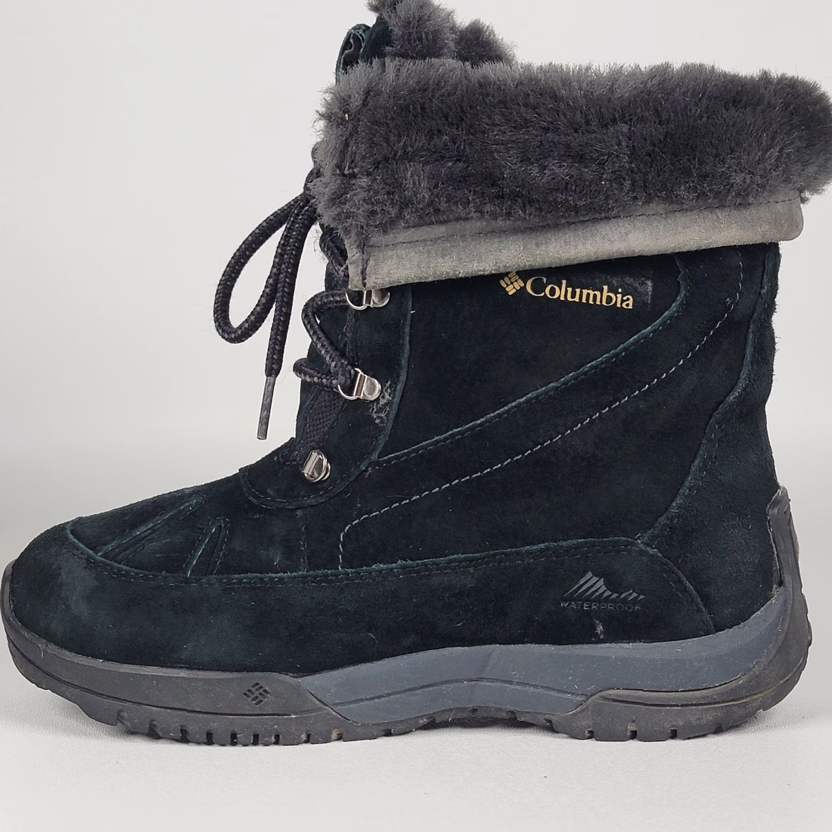Vintage Columbia Lavela Waterproof Winter Boot Women's 6 US Black Suede Lace Up Mid-Calf Waterproof Rubber Outsole Snow Boot Size US 4 / IT 34 - 6 Thumbnail