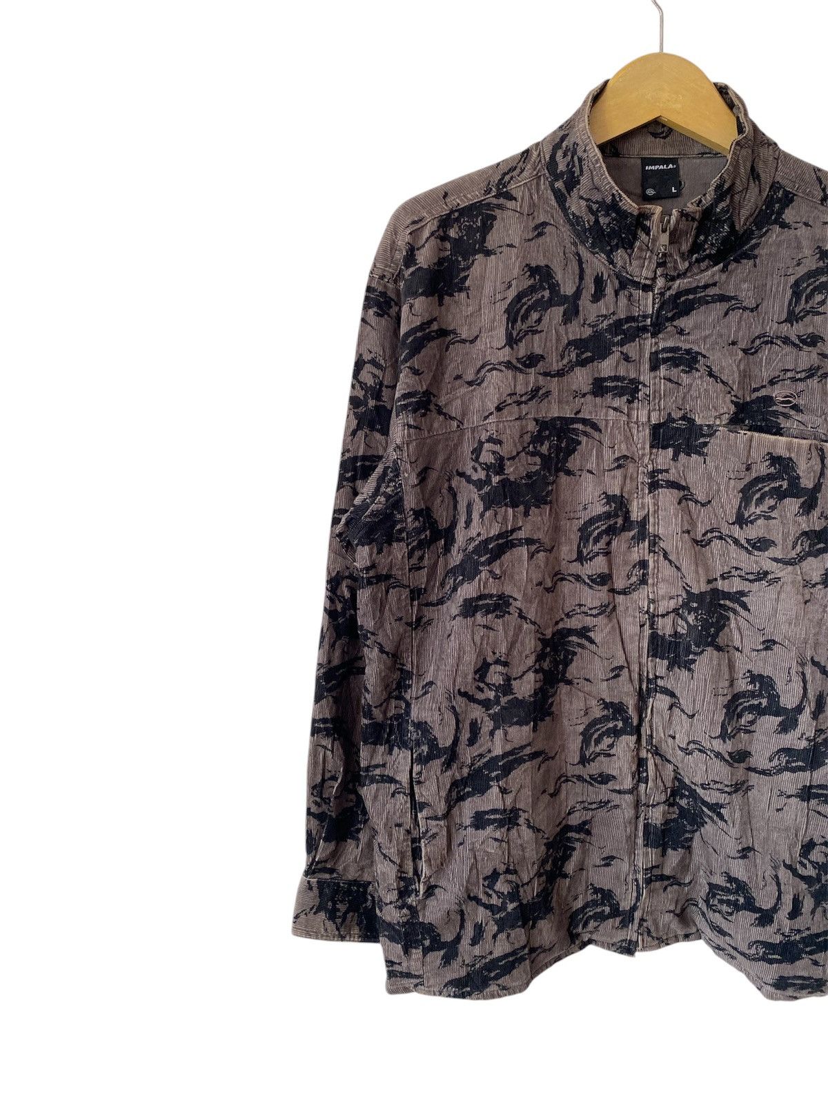 If Six Was Nine Y2k IMPALA CORDUROY ZIPPER LONG SHIRT Size US L / EU 52-54 / 3 - 3 Thumbnail