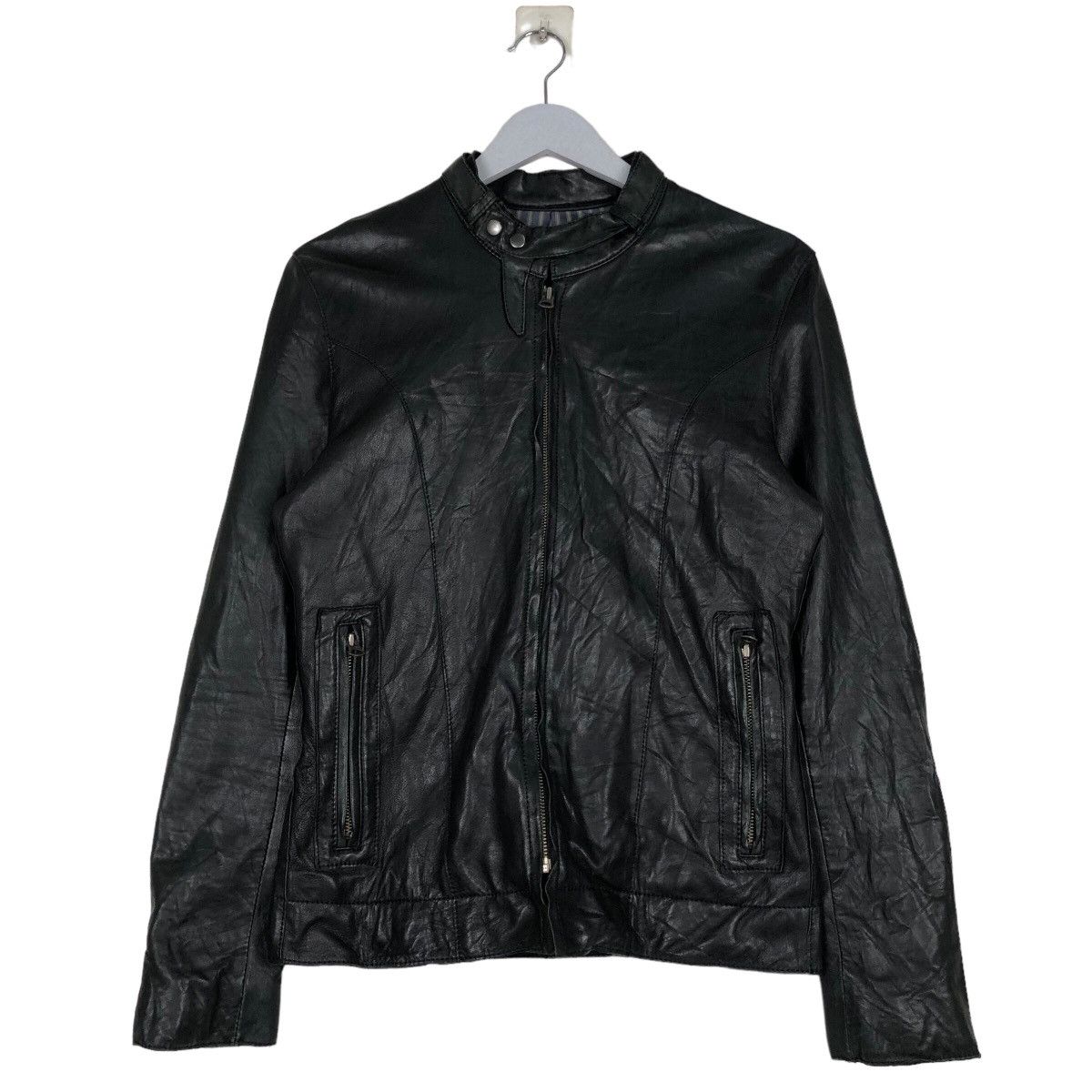 BEAMS PLUS LAMB LEATHER MOTO RACER JACKET Leather Jackets