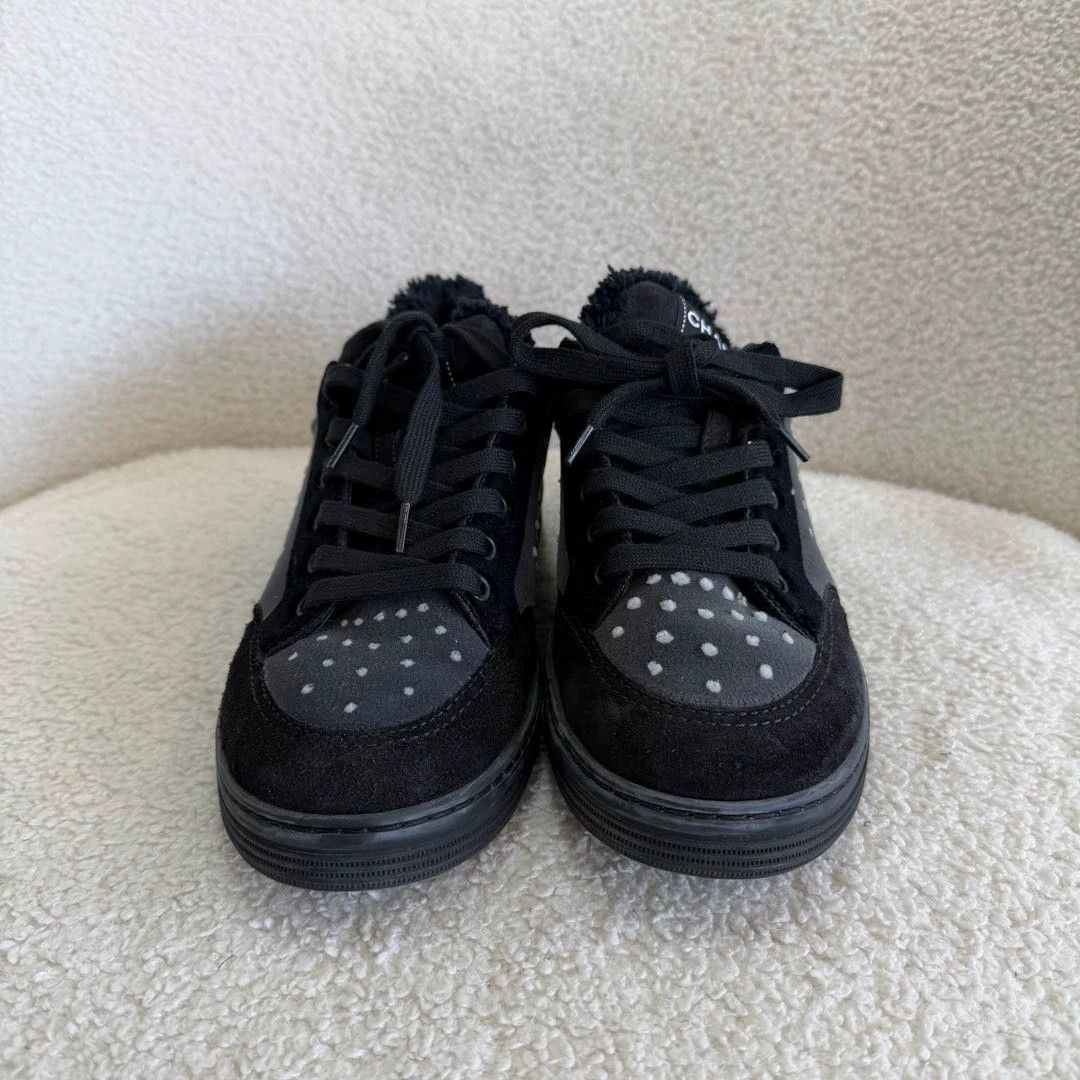 Chanel Chanel Black & Gray Color Blocked Sneaker 37 Size US 6.5 / IT 36.5 - 2 Thumbnail