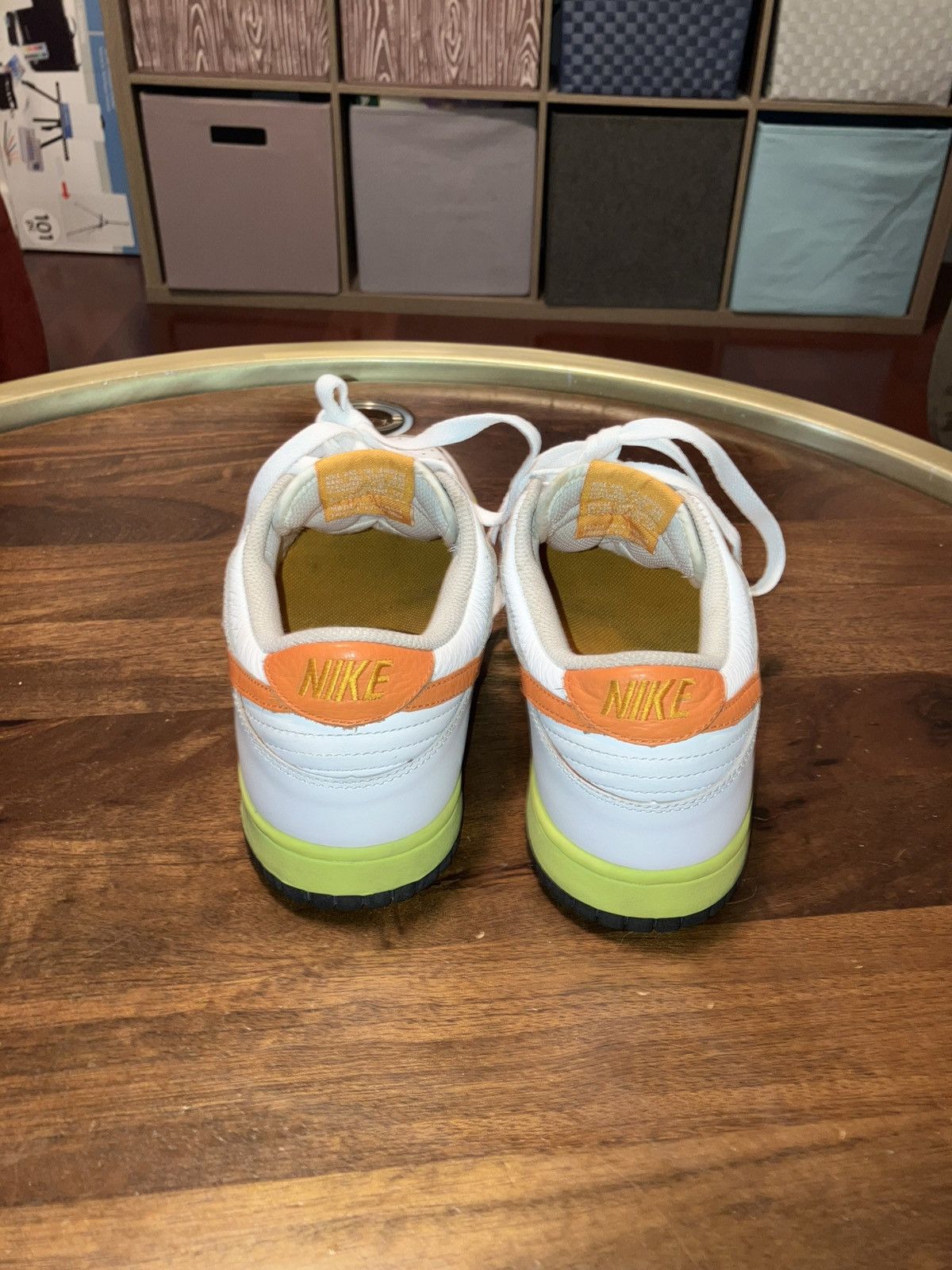 Nike Nike Dunk Low White Orange Blaze 317813-181 W10 US M8.5. Size US 10 / IT 40 - 4 Thumbnail