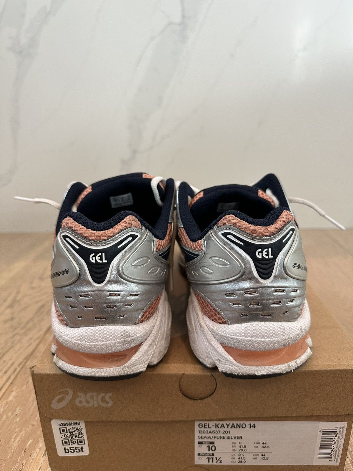Asics Asics Gel-Kayano 14 Sepia Pure Silver Size US 10 / EU 43 - 3 Thumbnail