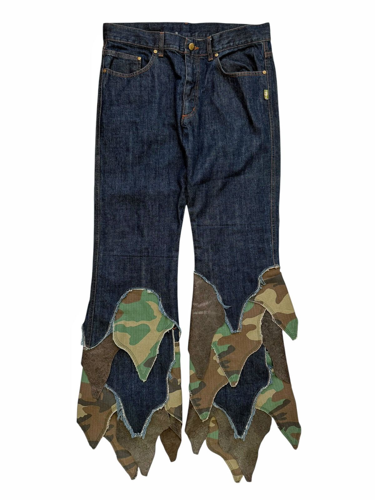 Jean Paul Gaultier 2000’s Foliage Flare Denim Pants Size US 33 - 1 Thumbnail