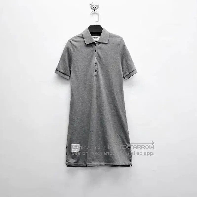 Thom Browne Thom Browne Gray Cotton Blend Short Dress . Size M / US 6-8 / IT 42-44 - 1 Thumbnail
