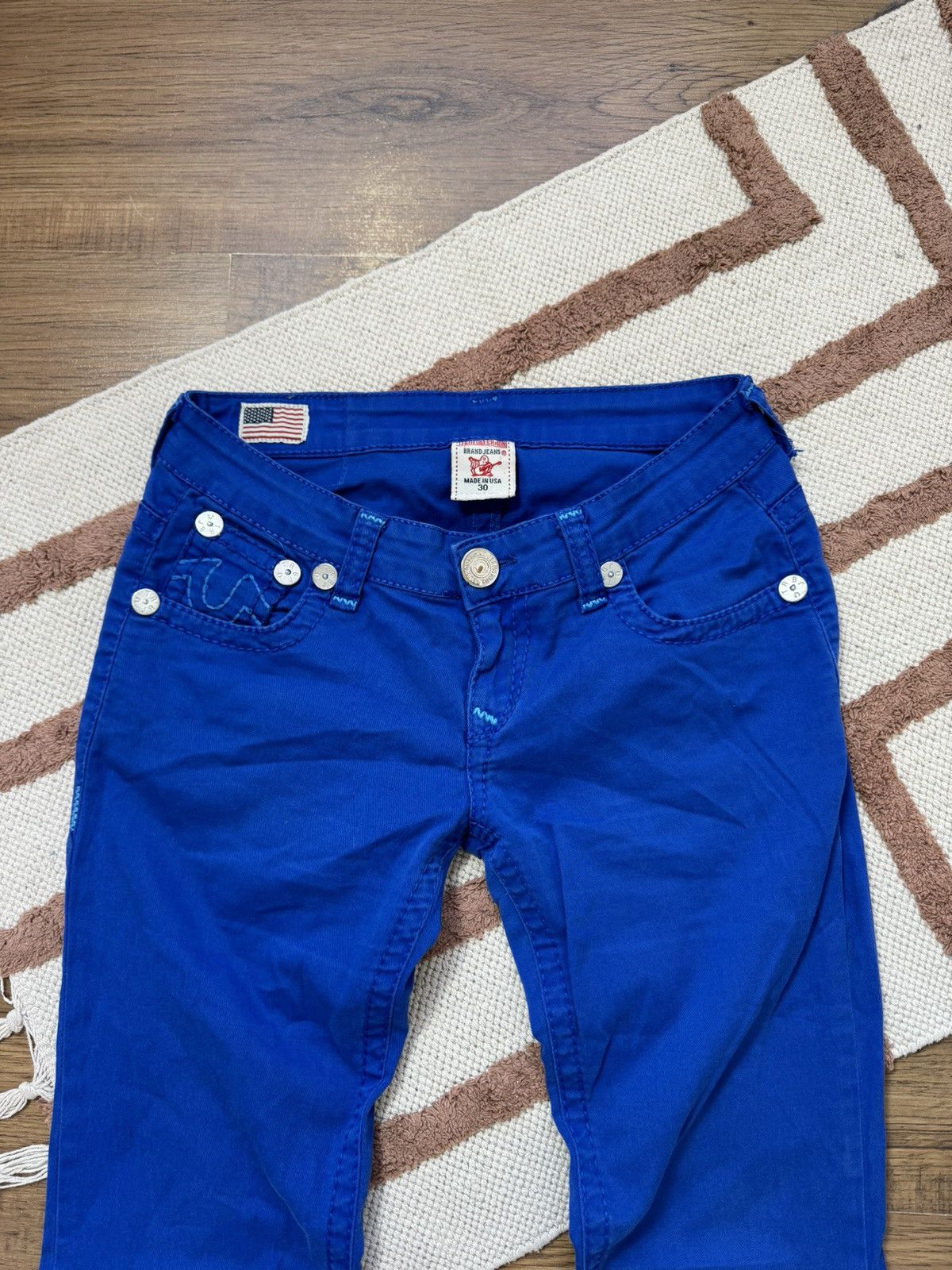 True Religion VINTAGE TRUE RELIGION ULTRAMARINE CONTRAST STITCH PANTS Size 30" / US 8 / IT 44 - 4 Thumbnail