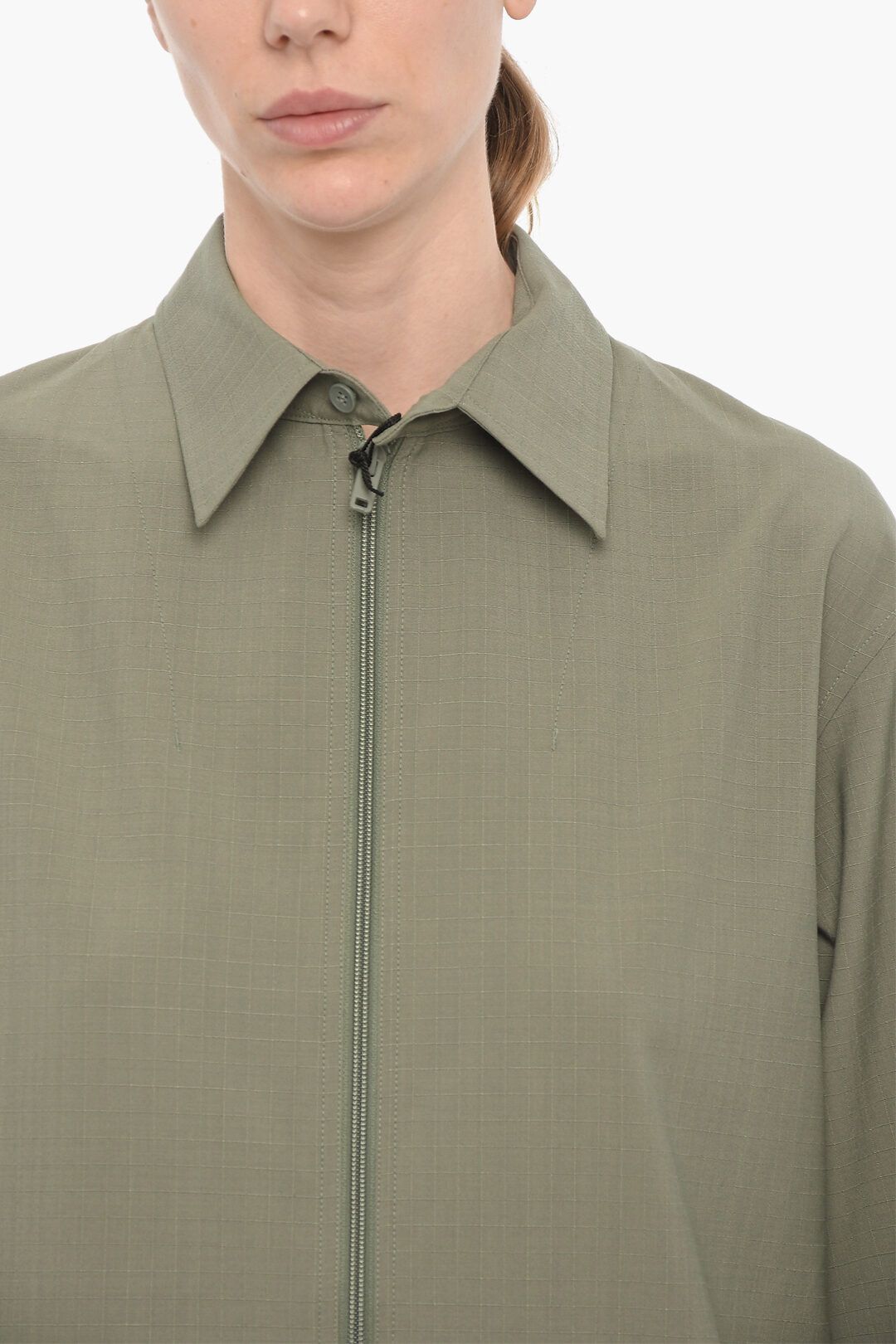 Y-3 × Yohji Yamamoto og1mm0824 Rip Stop Checked Windbreaker Jacket in Green Size XS / US 0-2 / IT 36-38 - 3 Thumbnail