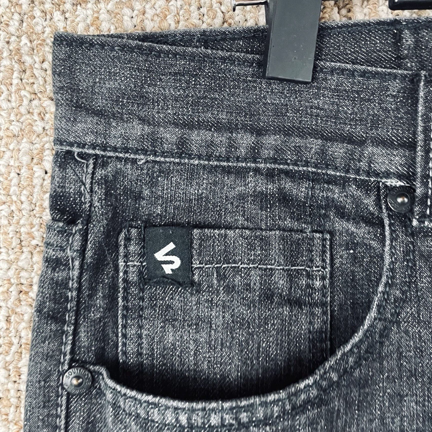 Southpole VINTAGE Southpole Jeans 36x30 Black Denim Grunge 5-Pocket Relaxed Wide-Leg Mens Jeans Size US 36 / EU 52 - 5 Thumbnail