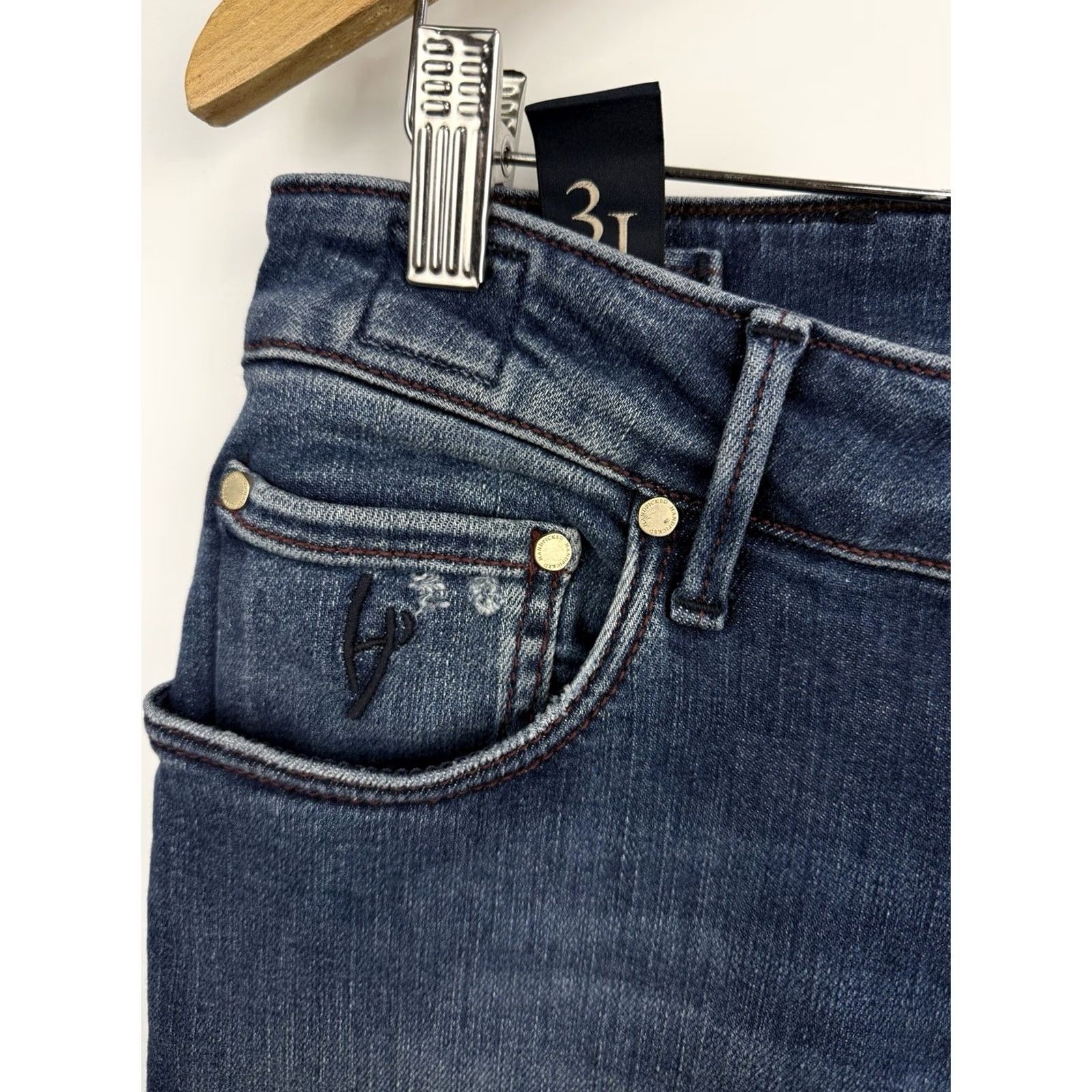 Vintage Handpicked Luxury Jeans Made in Italy Slim Fit Size 31 Jeans Men Blue Size US 31 - 7 Thumbnail