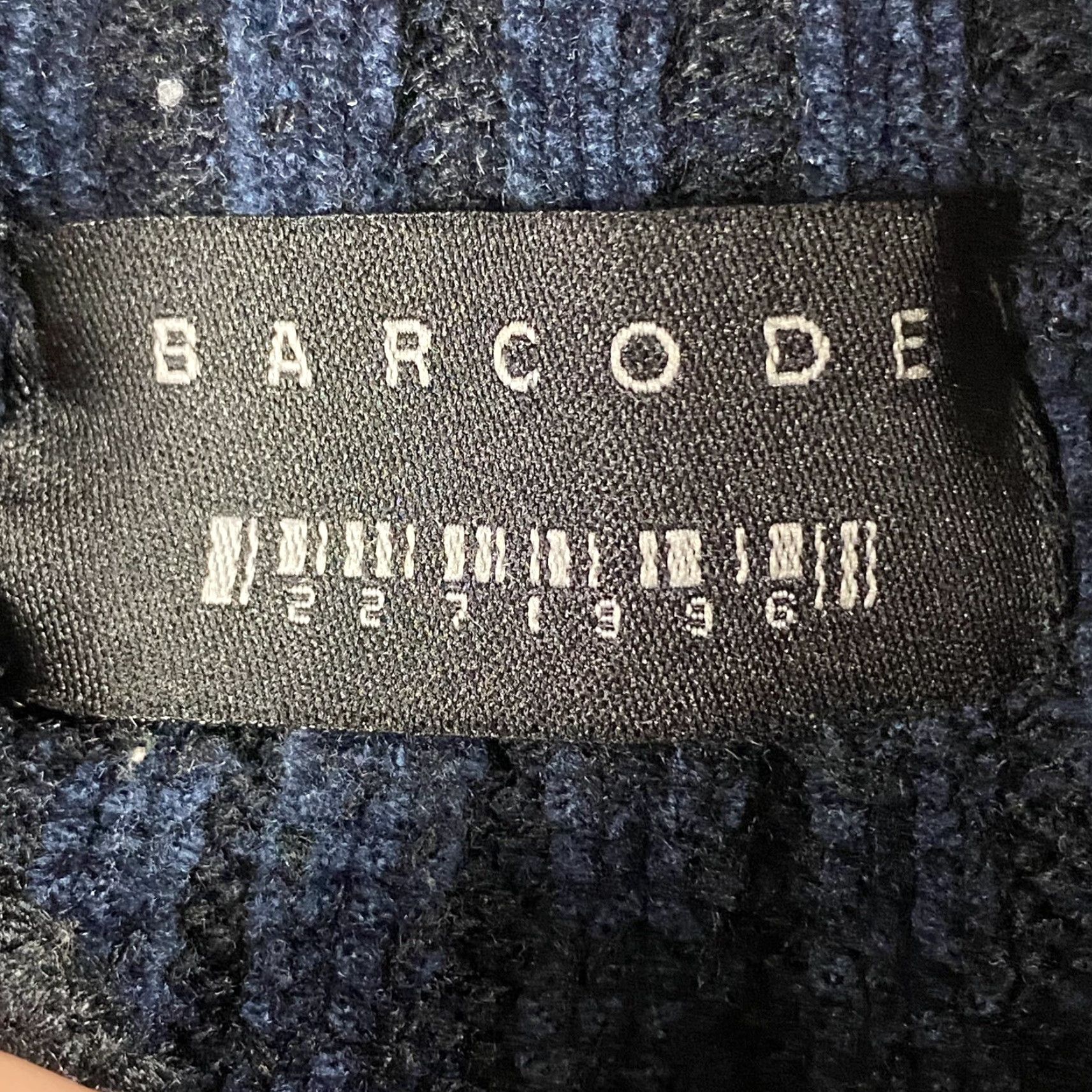 Vintage VINTAGE 90s Barcode Mens Turtleneck Sweater Hoodie 2XL Fall Winter Blue Black Stripes Size US XXL / EU 58 / 5 - 4 Thumbnail