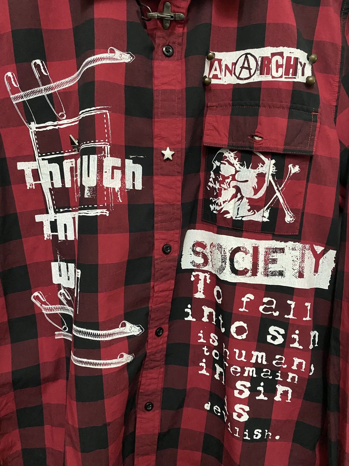 A.F.F.A. × Seditionaries Under Level Anarchy Bondage Tartan Design Punk Shirt Size US M / EU 48-50 / 2 - 5 Thumbnail