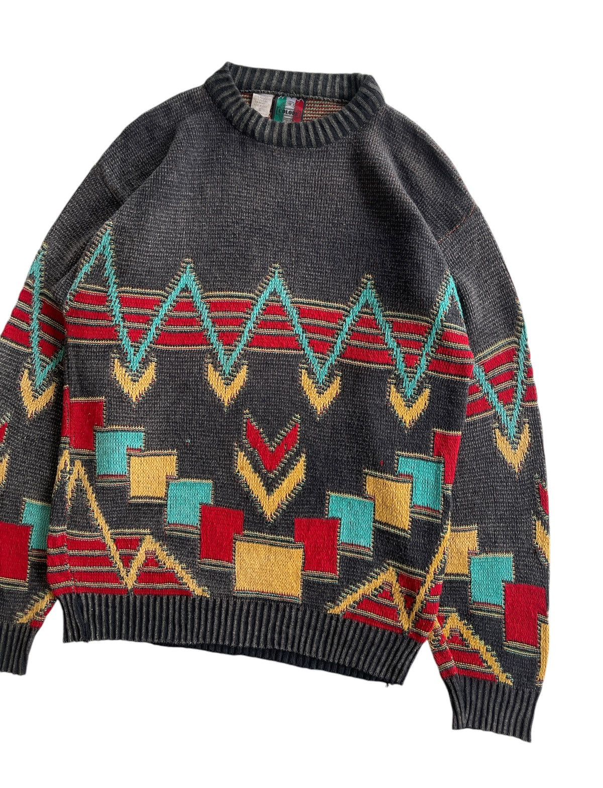 Vintage 90s Geometric Aztec Printed Knit Sweater Size US S / EU 44-46 / 1 - 6 Thumbnail