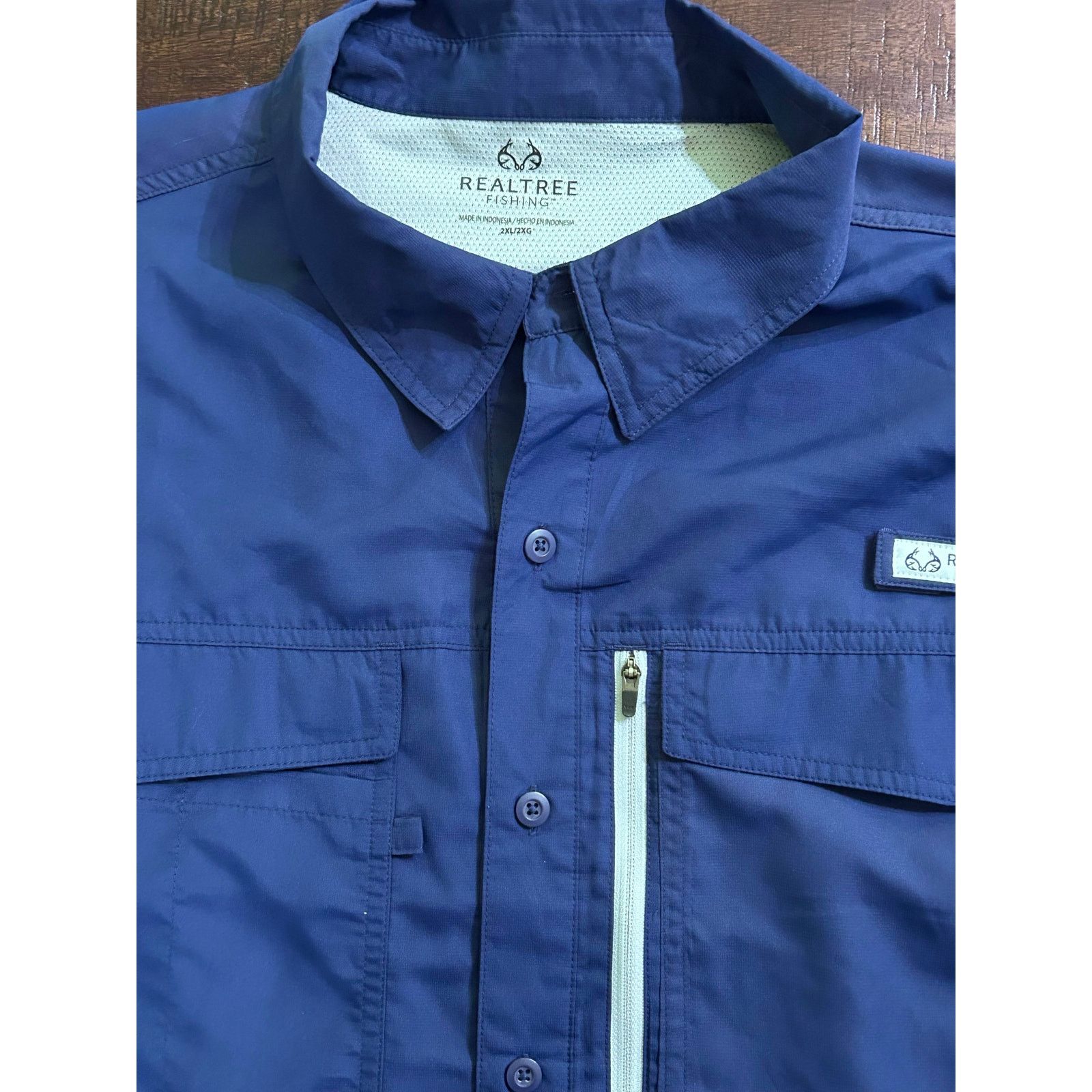 Realtree REALTREE Fishing Shirt Men’s Size 2XL navy Blue Long Sleeve Size US XXL / EU 58 / 5 - 1 Thumbnail