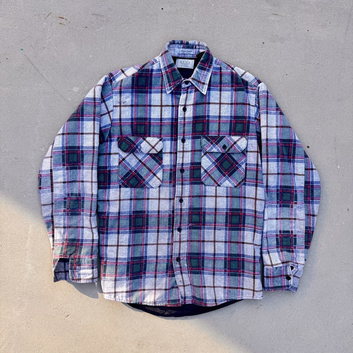 The Men's Store Vintage Heavyweight Flannel Shirt – Classic Workwear Plaid Size US M / EU 48-50 / 2 - 1 Thumbnail