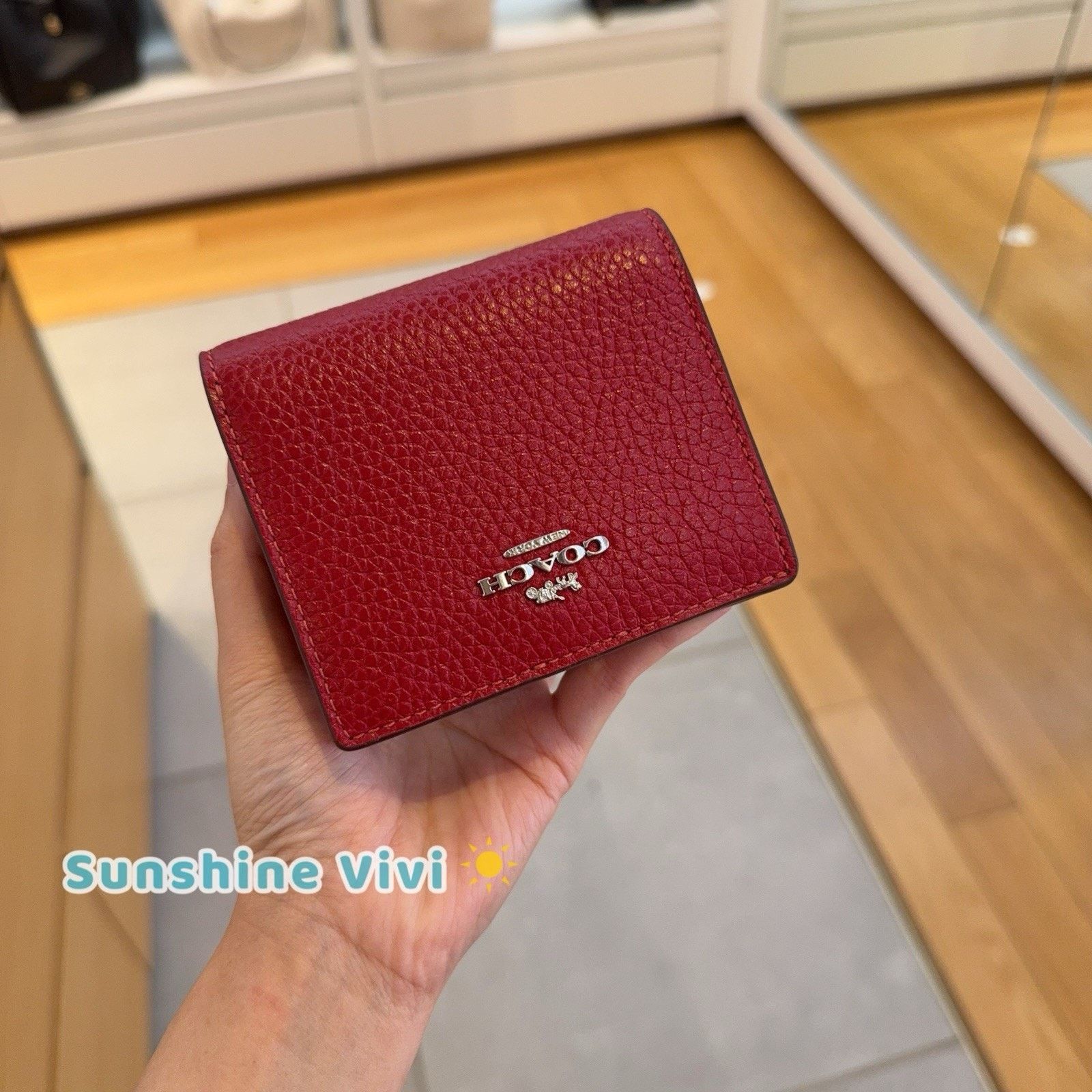 Coach NWT Coach Snap Wallet leather CBO77 SV/DARK CARDINAL Size ONE SIZE - 3 Thumbnail