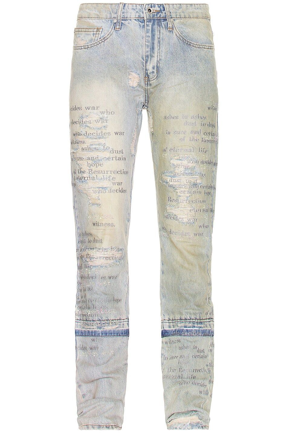 Who Decides War o1gr1nt0525 Ashes To Ashes Denim in Light Blue Size US 36 / EU 52 - 1 Thumbnail