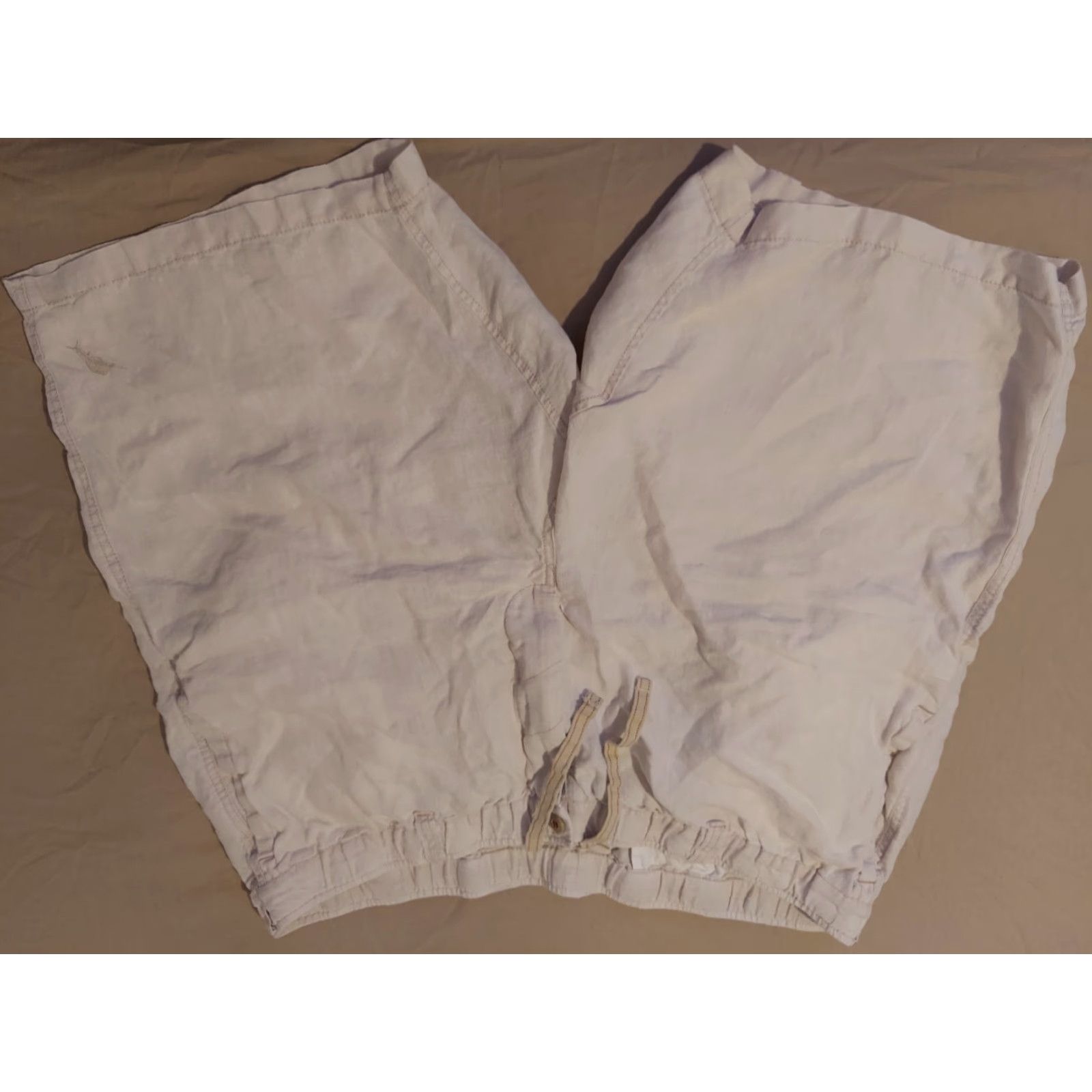 Tommy Bahama Tommy Bahama Mens Linen Shorts 2XL Khaki Beige Chino Casual Summer Knit? (wait) Size US 39 - 2 Thumbnail