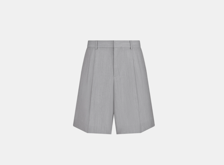 Dior o1w1db10525 493C15 Embroidered Wide-Leg Short in Gray Size US 32 / EU 48 - 1 Thumbnail