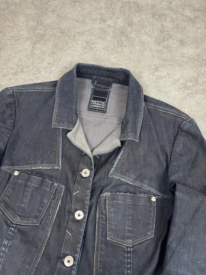 Marithe + Francois Girbaud 2000s Marithé + François Girbaud Navy Brut Denim Jacket Size XS / US 0-2 / IT 36-38 - 4 Thumbnail