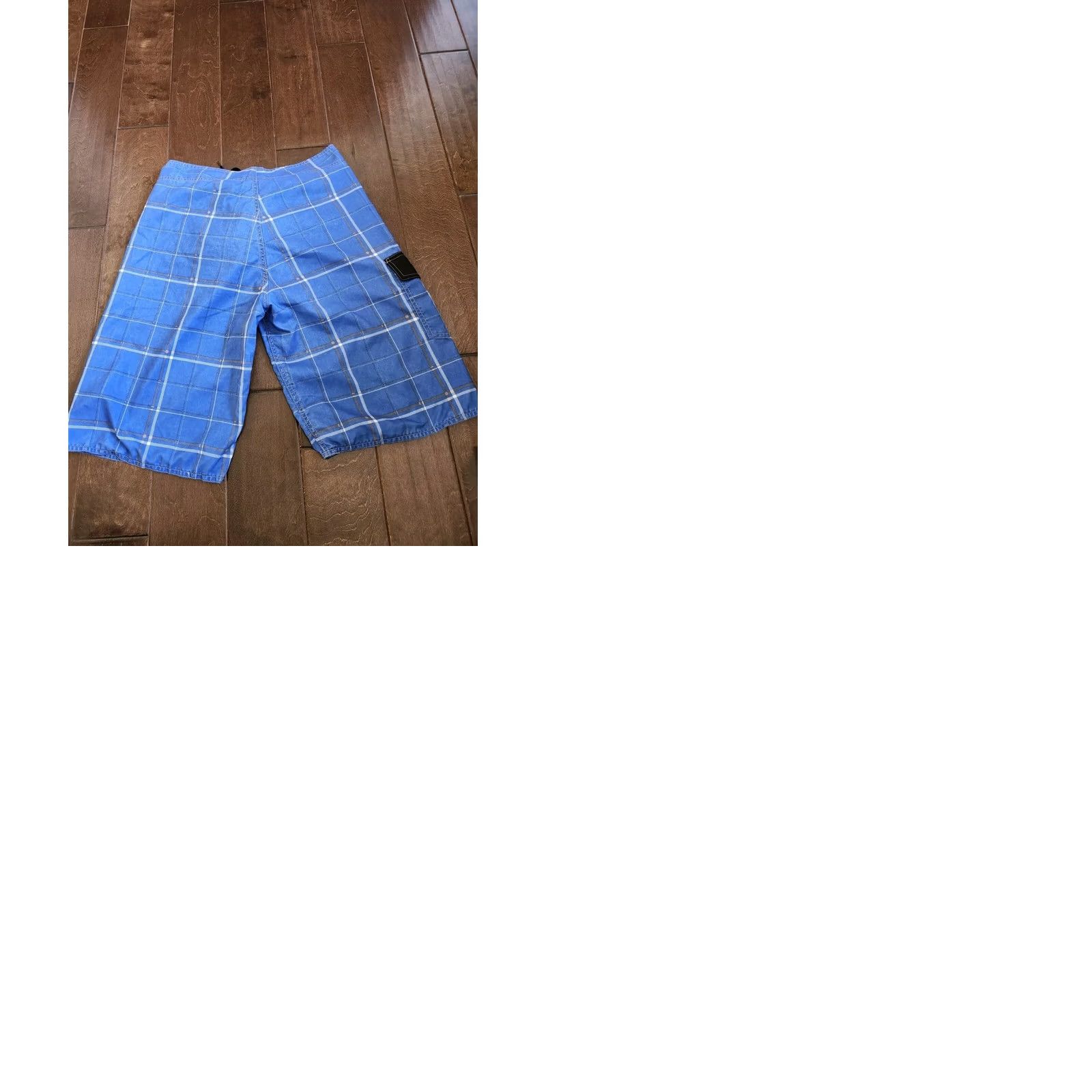 Vintage Nonwe Men's Blue Swim Trunks Shorts - Size 32 - Trunks - Pockets, Drawstring - 100% Polyester - Regular - Men Size US 32 / EU 48 - 9 Thumbnail