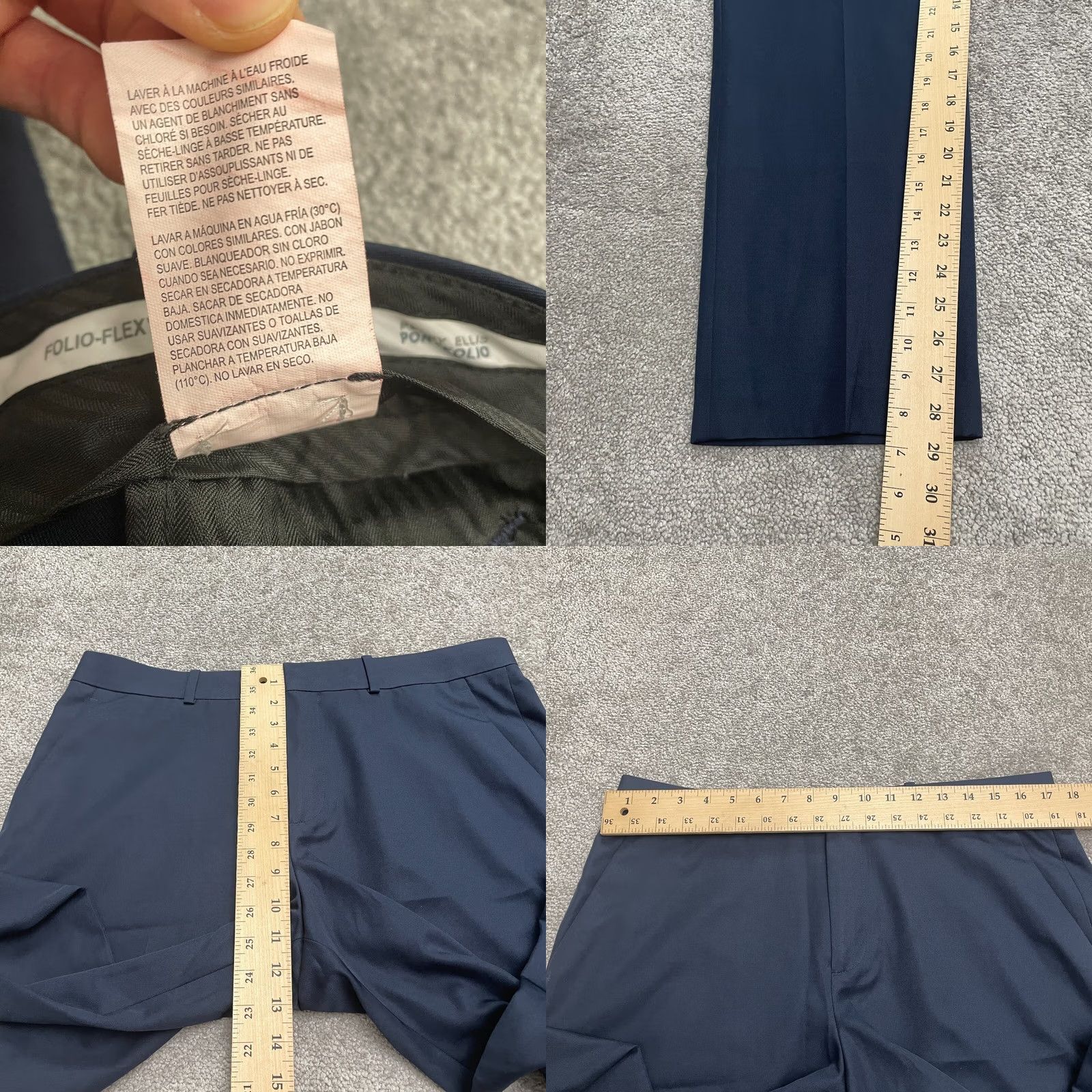 Perry Ellis Perry Ellis Portfolio Dress Pants Mens 34x29 Navy Blue Straight Leg Flat Front Size US 34 / EU 50 - 8 Thumbnail