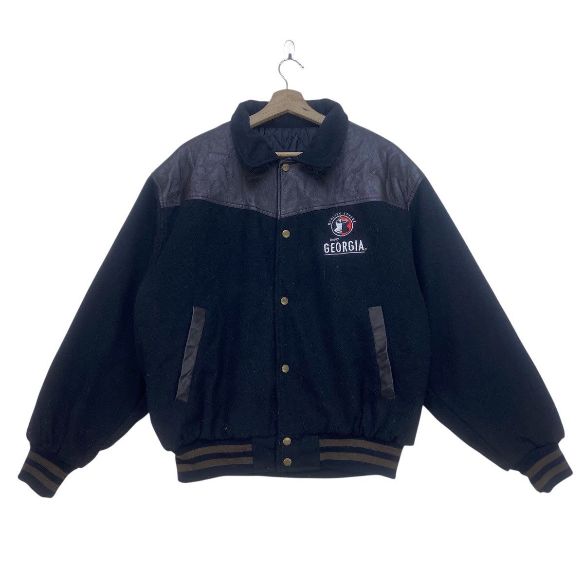 Japanese Brand Vintage American Classic Georgia Coffee Leather Varsity Size US M / EU 48-50 / 2 - 1 Thumbnail